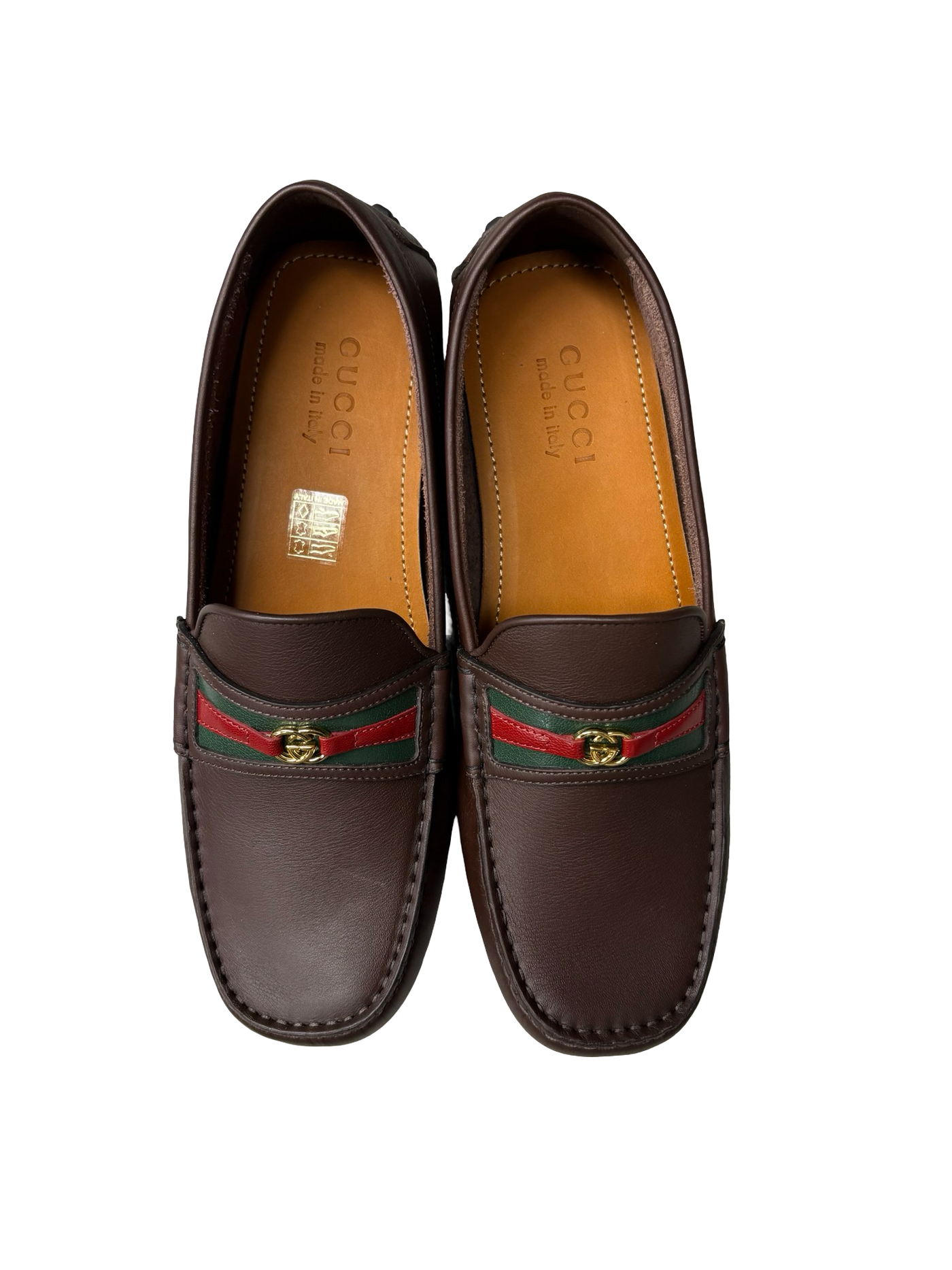 Gucci Aryton Web Stripe Leather Moccasins
