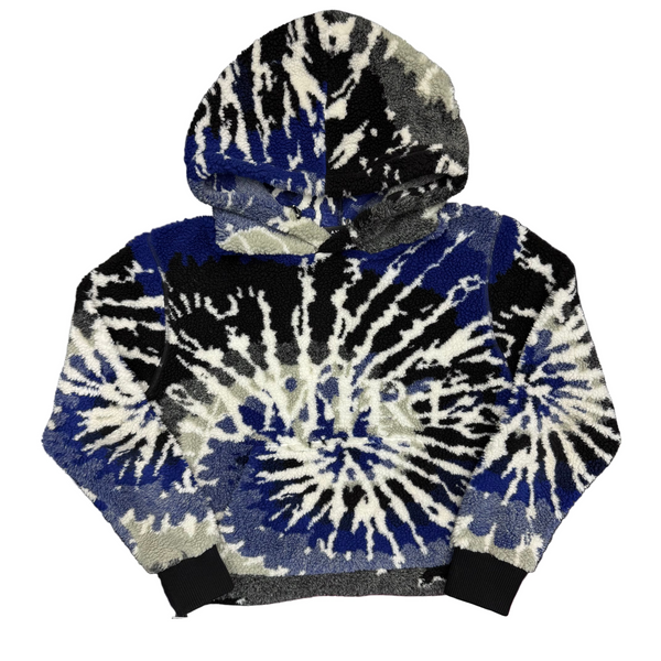 Amiri Tie Dye Polar Fleece Hoodie Blue Black Purple