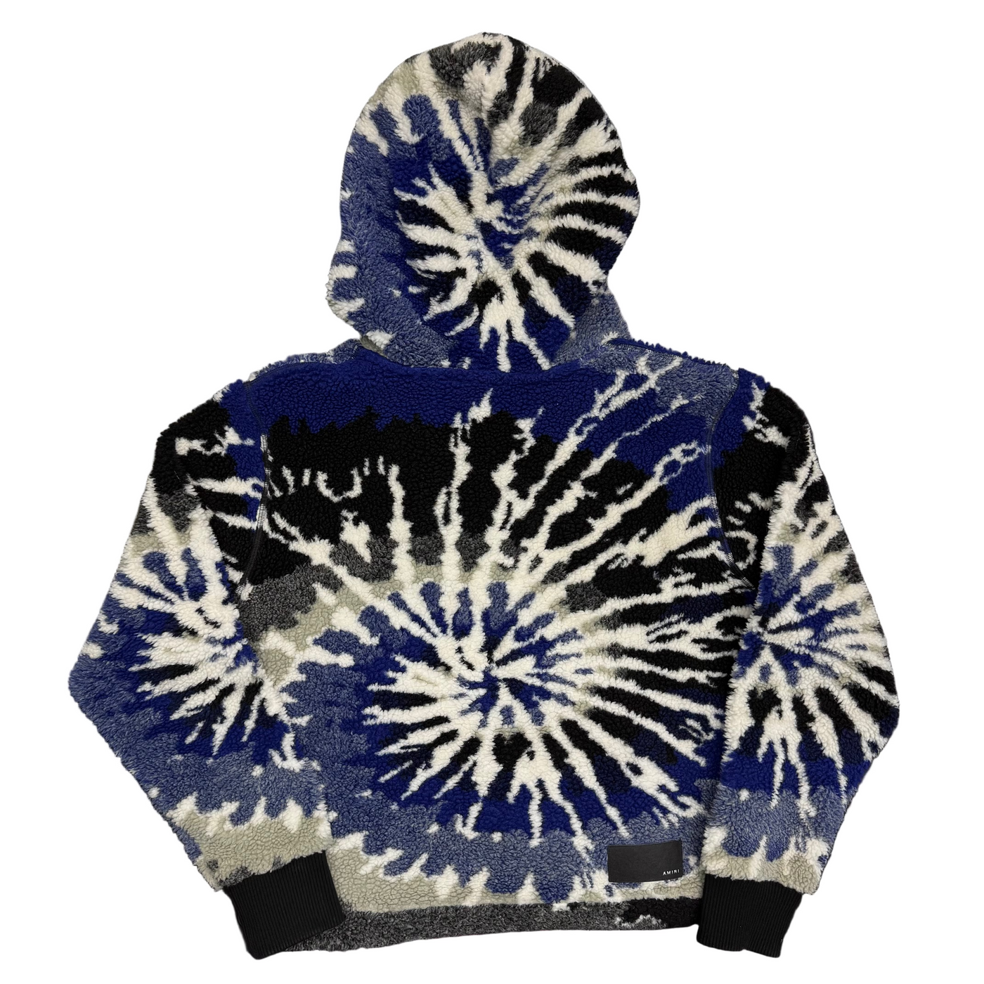 Amiri Tie Dye Polar Fleece Hoodie Blue Black Purple