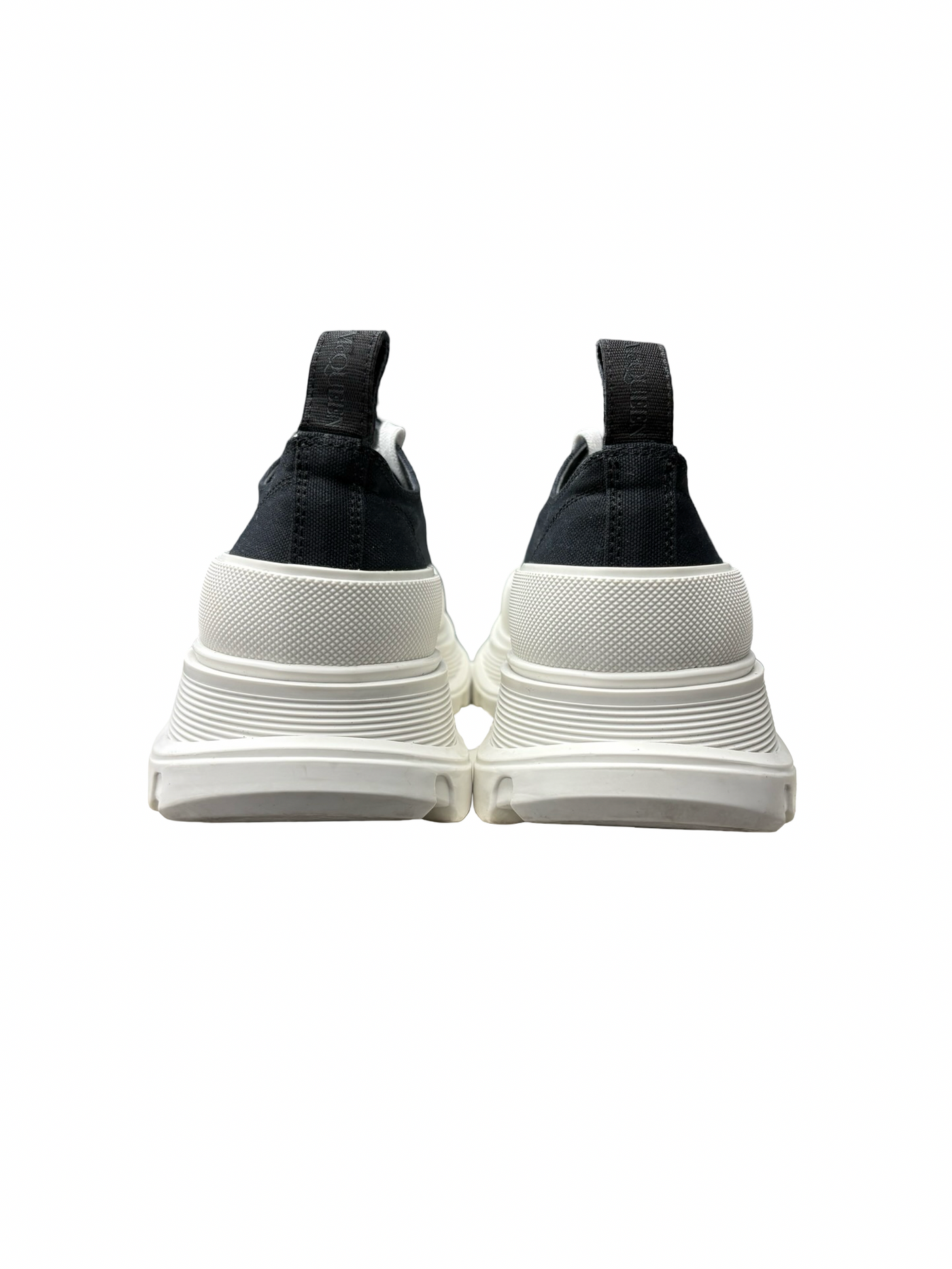 Alexander McQueen Tread Slick Lace-Up Sneakers Black/White