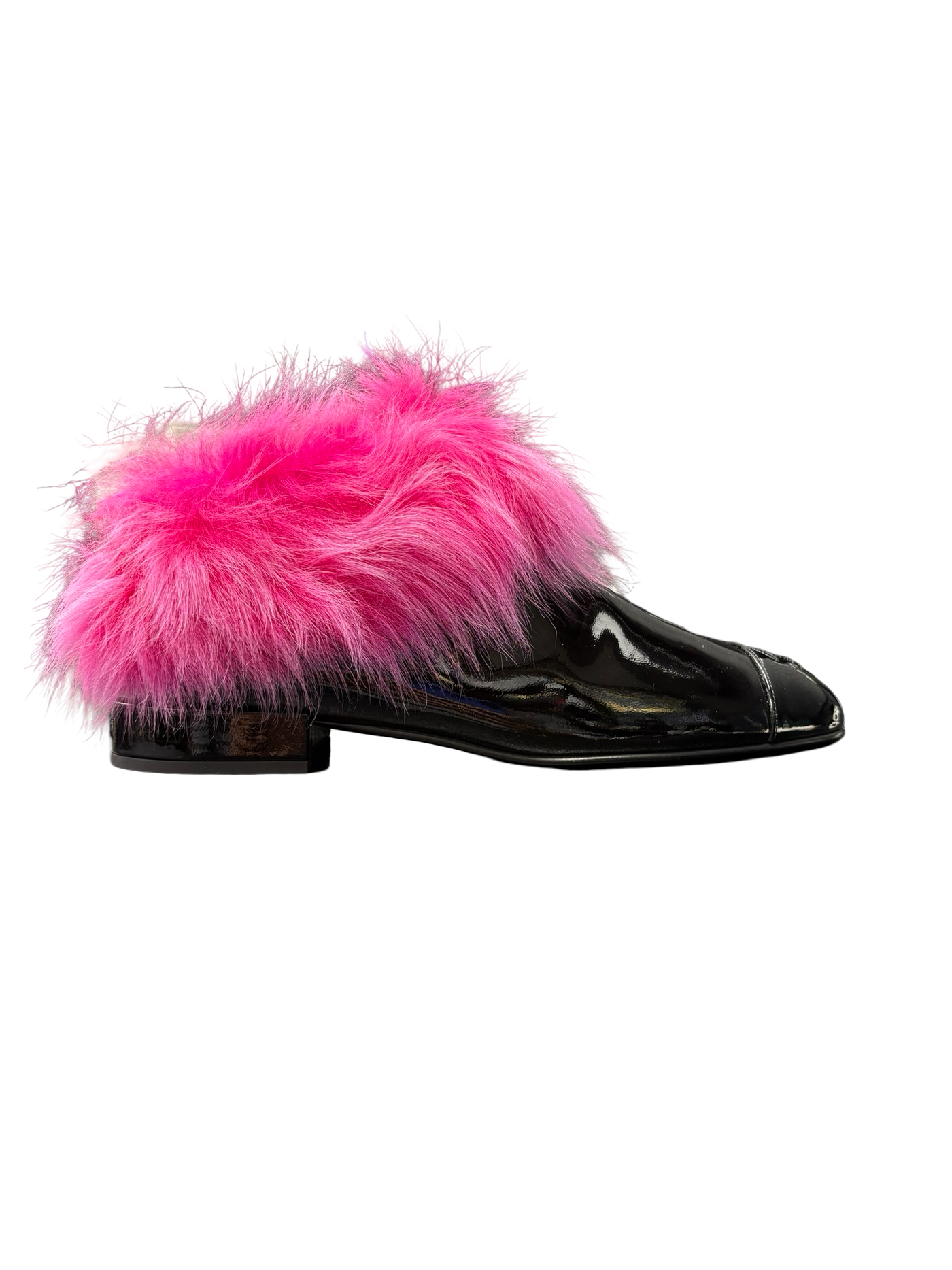 Chanel 23S CC Interlocking Logo Furry Shoes Black