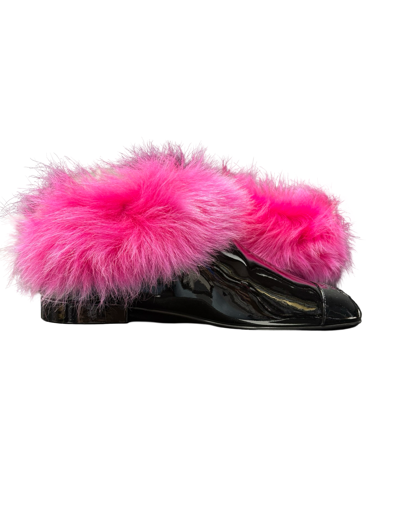 Chanel 23S CC Interlocking Logo Furry Shoes Black