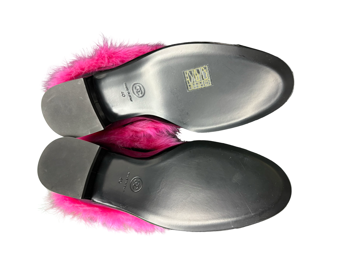 Chanel 23S CC Interlocking Logo Furry Shoes Black