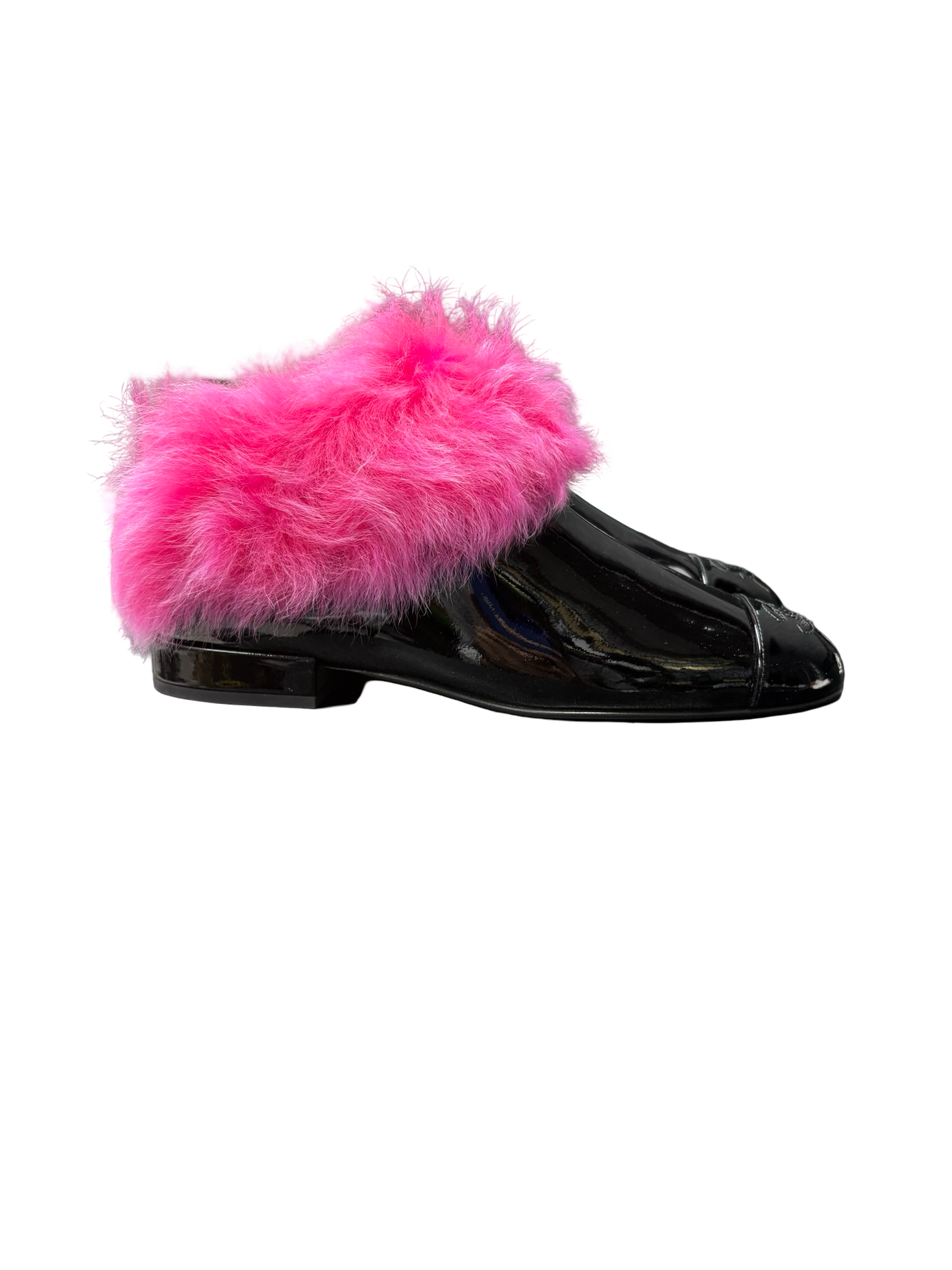 Chanel 23S CC Interlocking Logo Furry Shoes Black