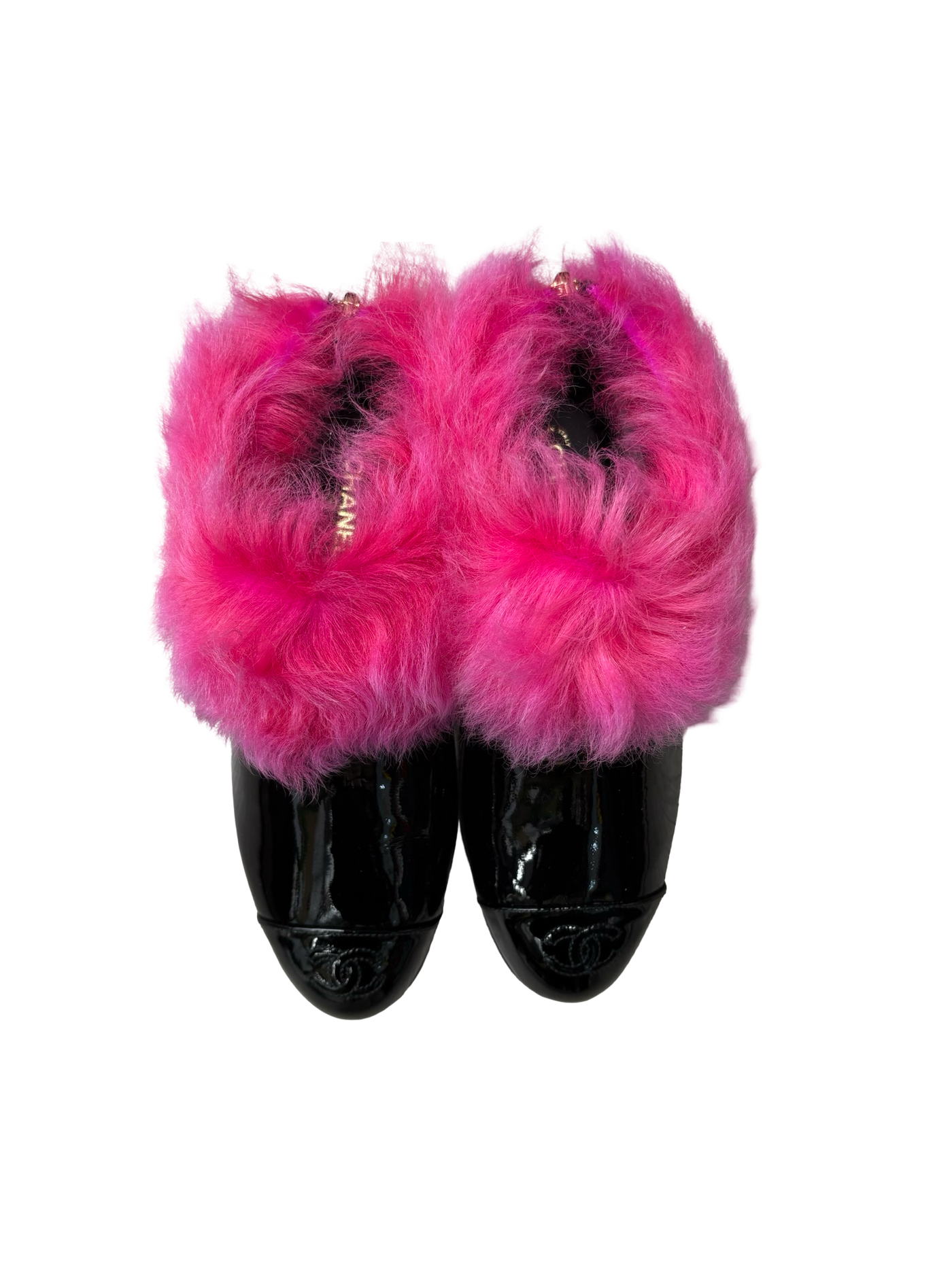 Chanel 23S CC Interlocking Logo Furry Shoes Black