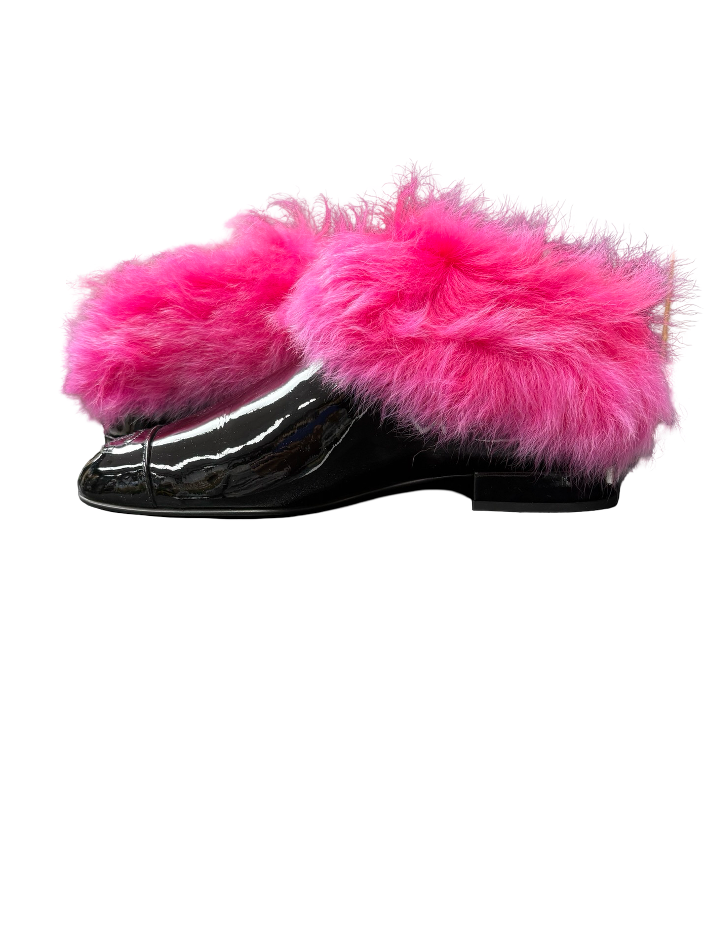 Chanel 23S CC Interlocking Logo Furry Shoes Black