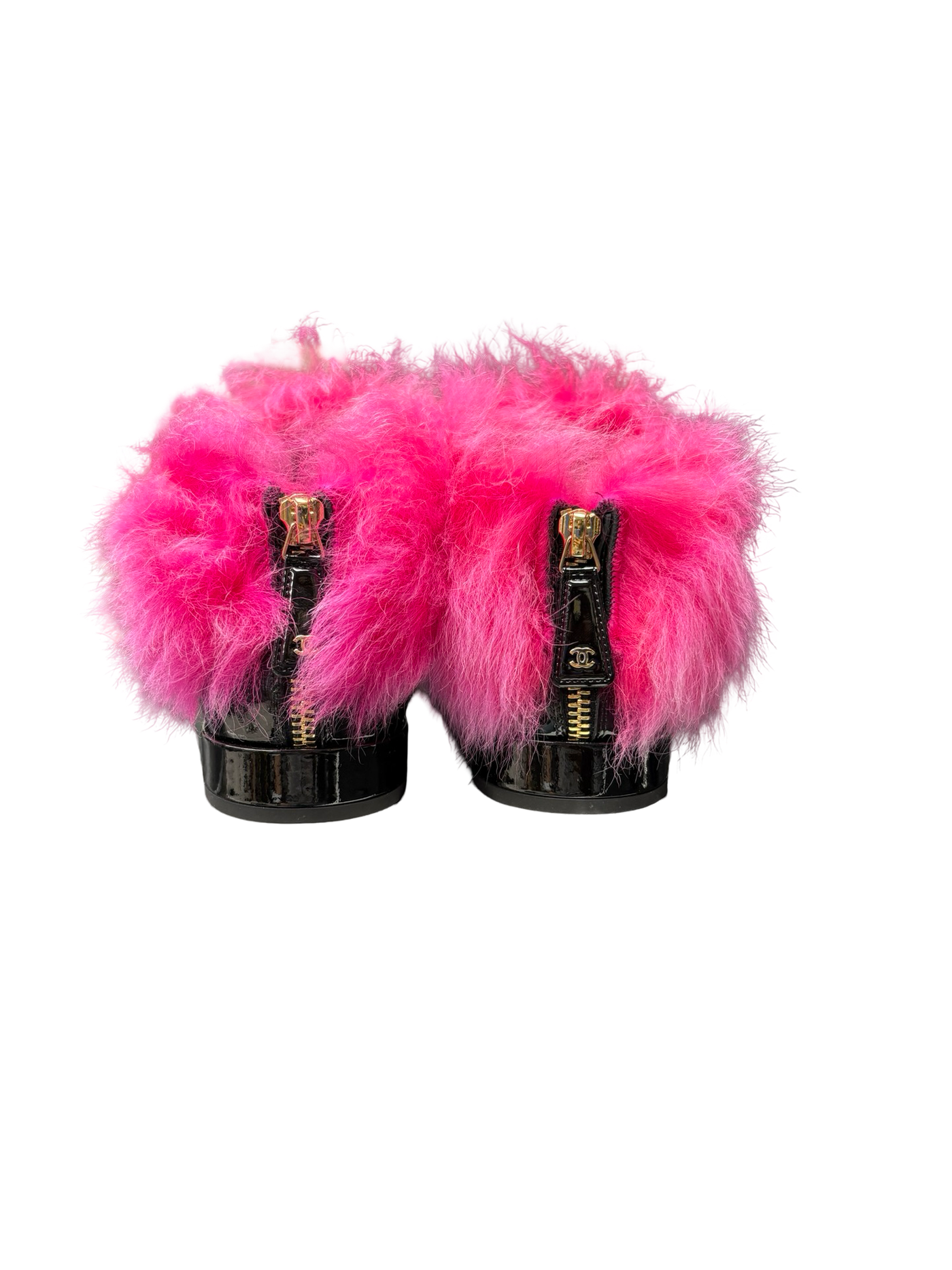 Chanel 23S CC Interlocking Logo Furry Shoes Black