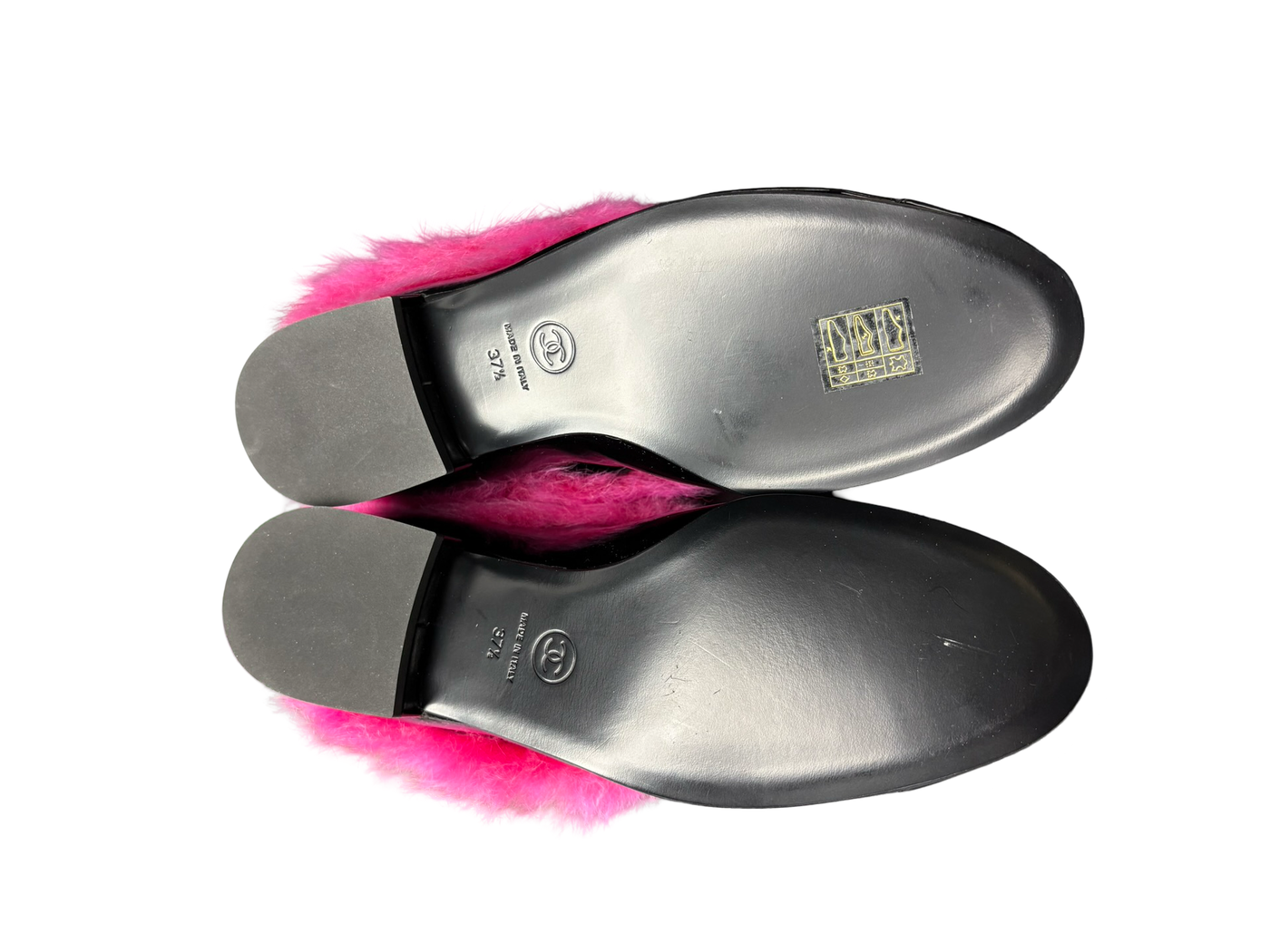 Chanel 23S CC Interlocking Logo Furry Shoes Black