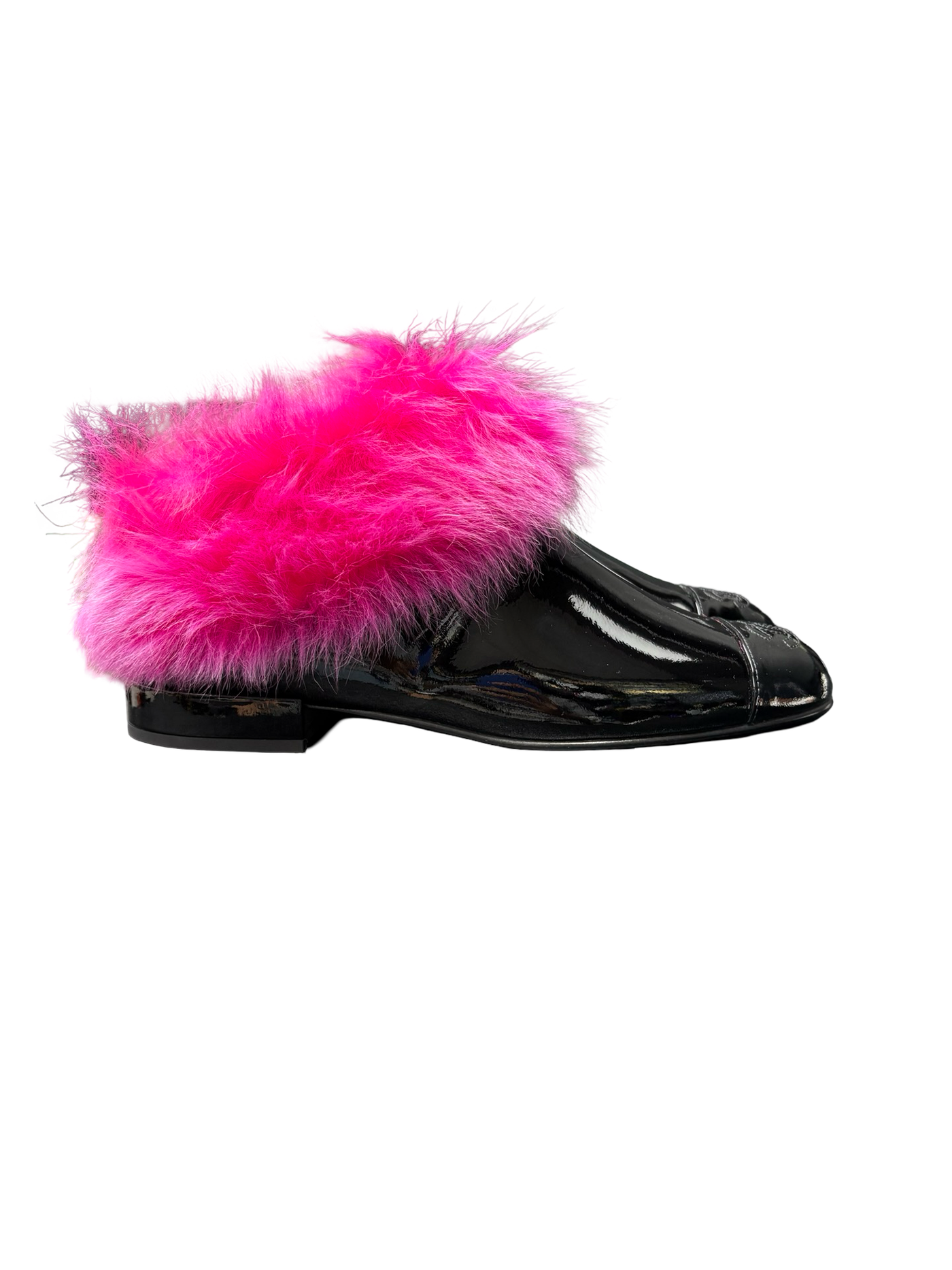 Chanel 23S CC Interlocking Logo Furry Shoes Black