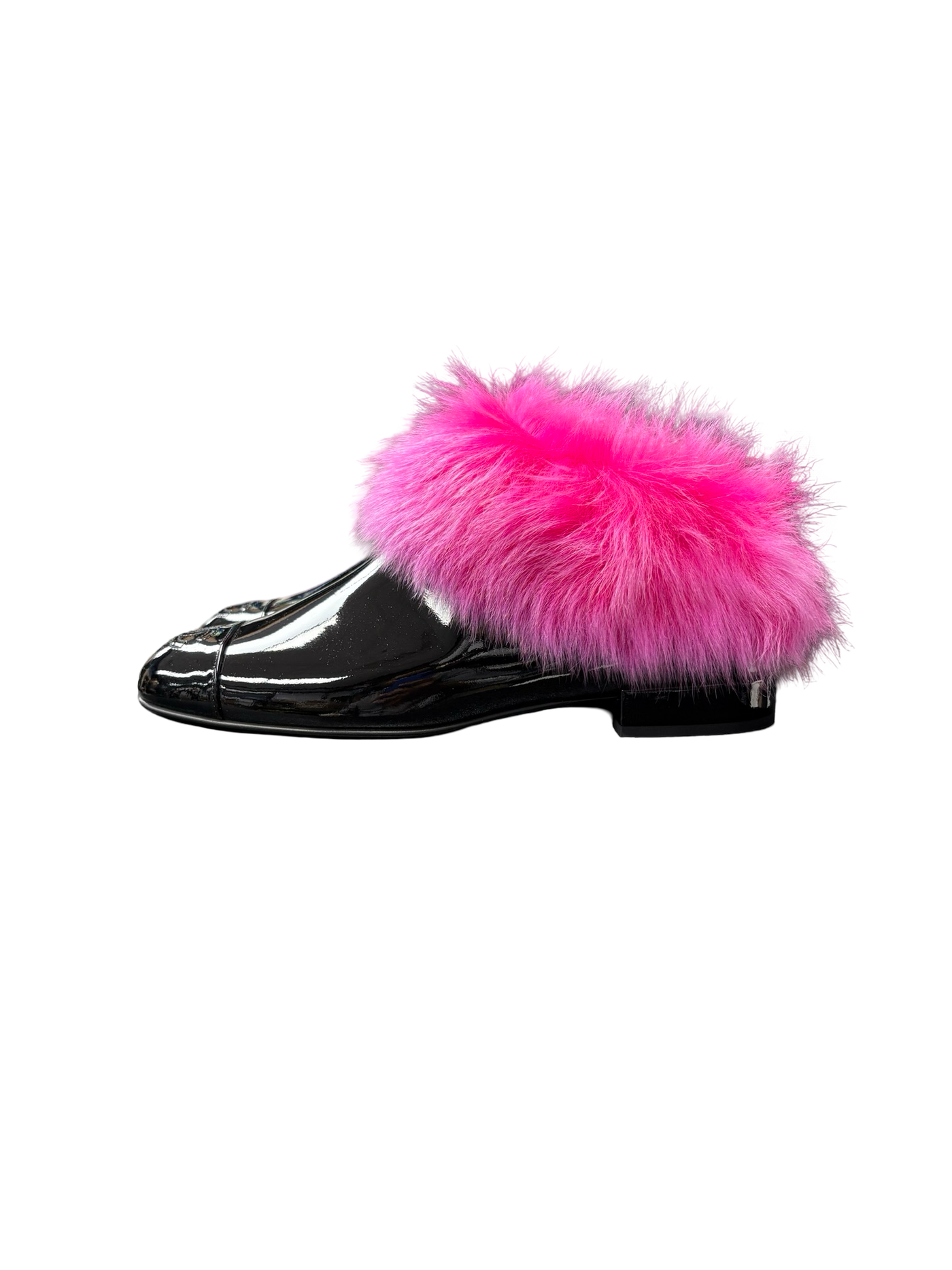 Chanel 23S CC Interlocking Logo Furry Shoes Black
