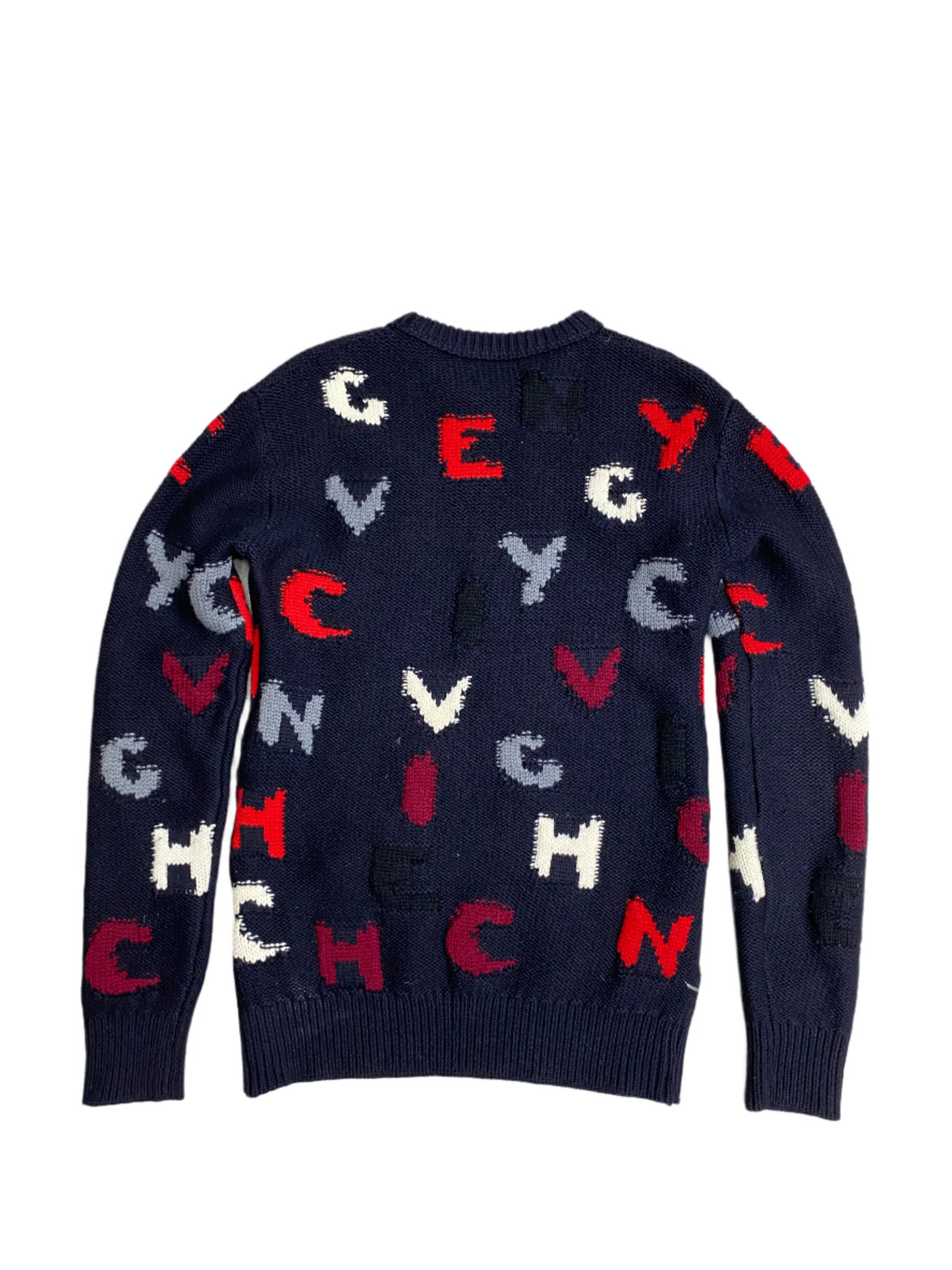 Givenchy Logo Navy Wool Sweater