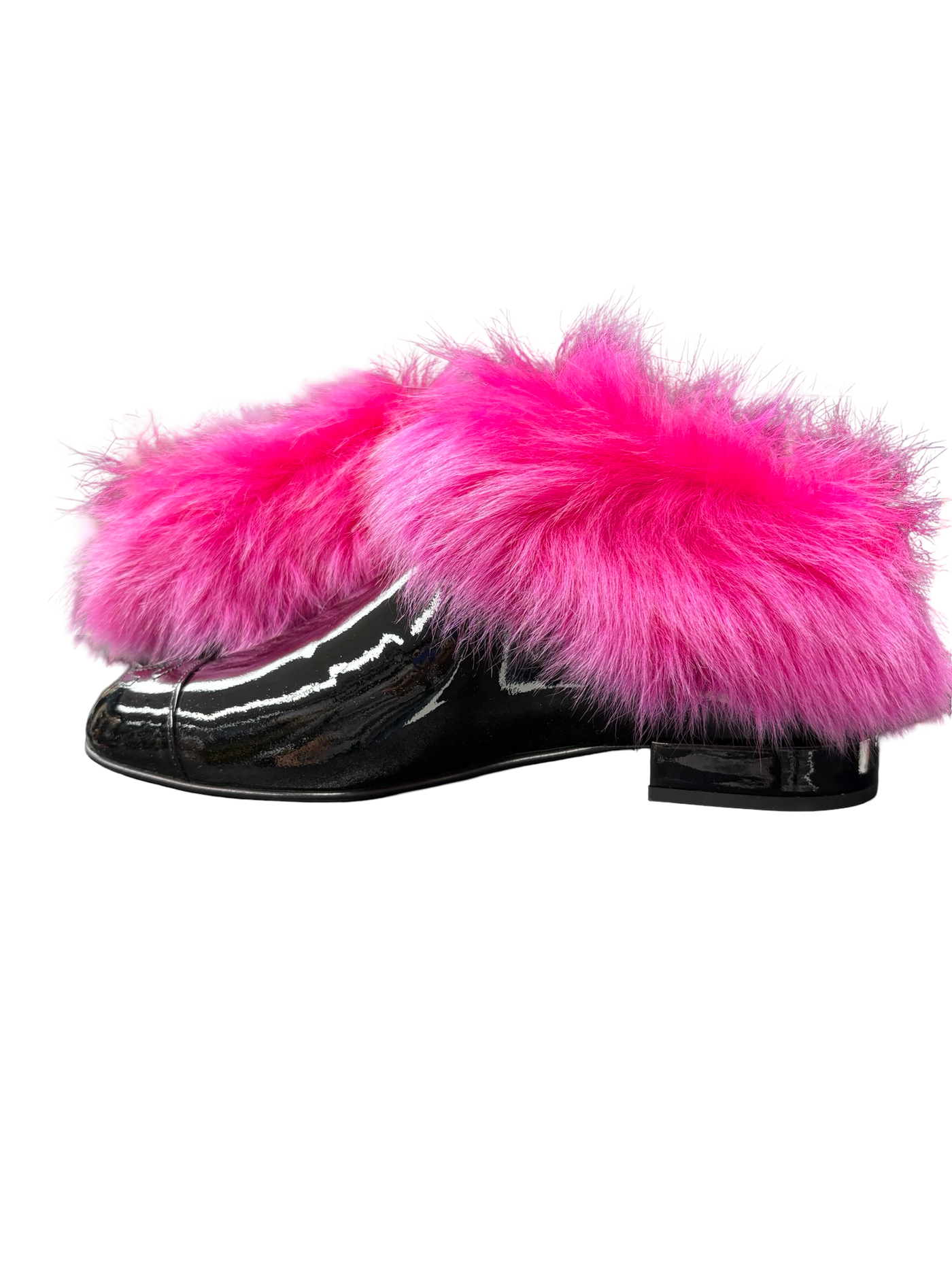 Chanel 23S CC Interlocking Logo Furry Shoes Black