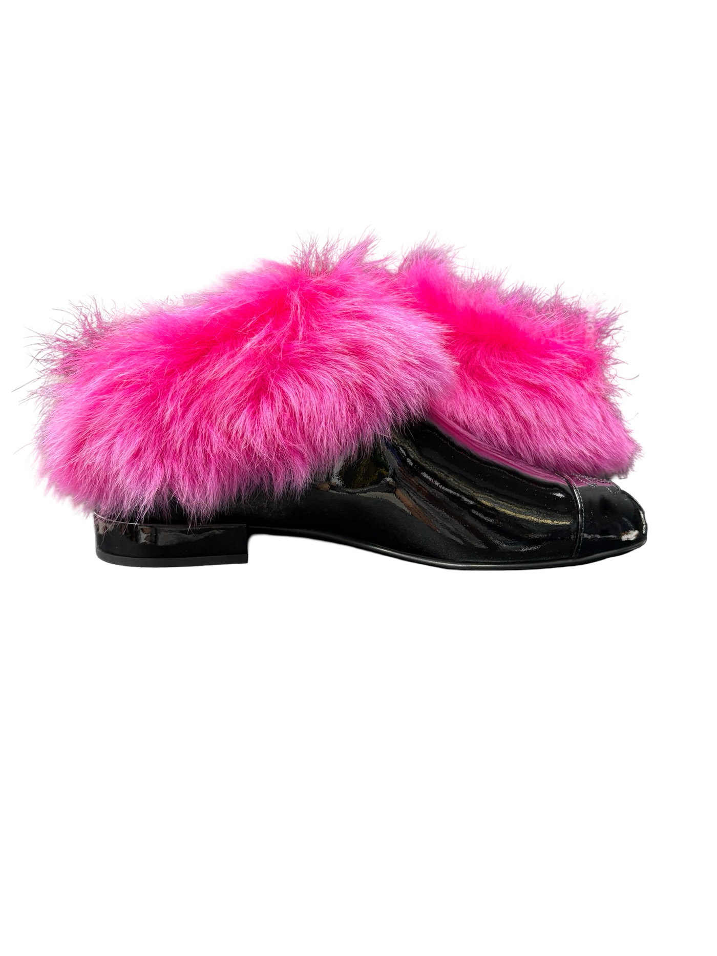 Chanel 23S CC Interlocking Logo Furry Shoes Black