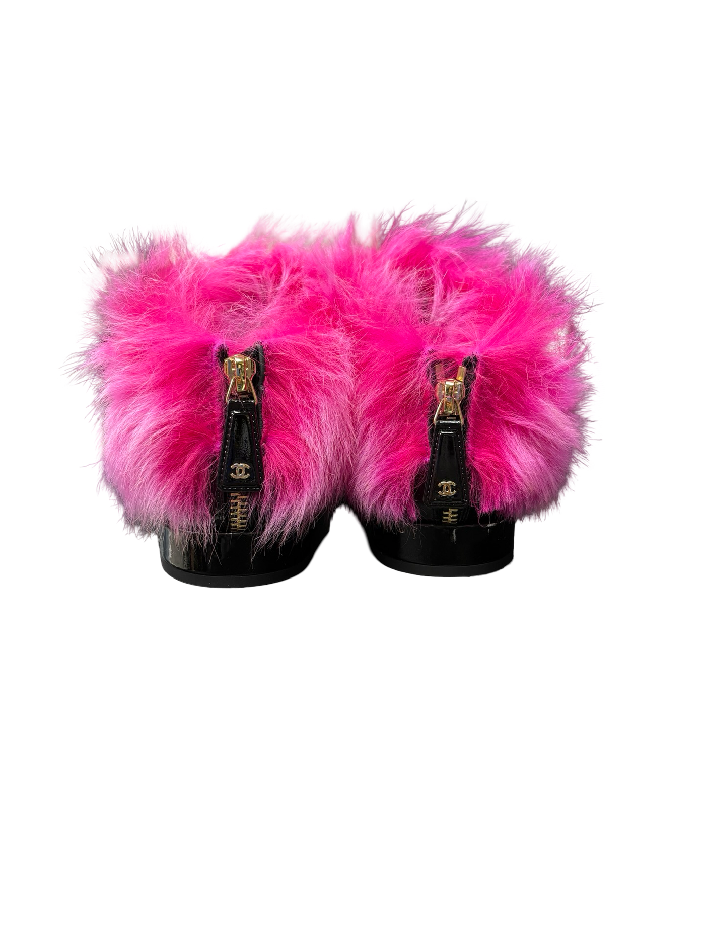 Chanel 23S CC Interlocking Logo Furry Shoes Black