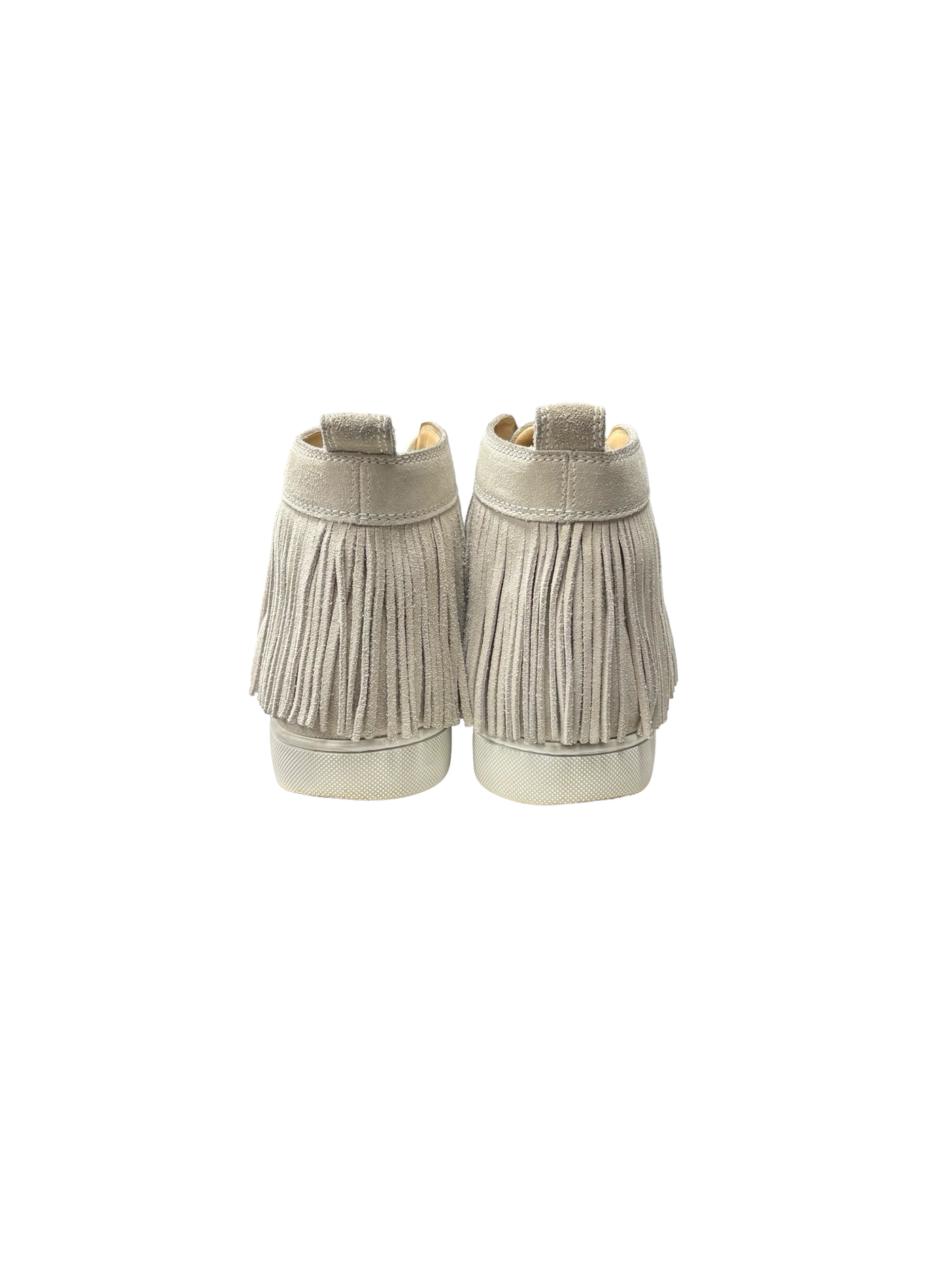 Christian Louboutin High Top Suede Sneakers White