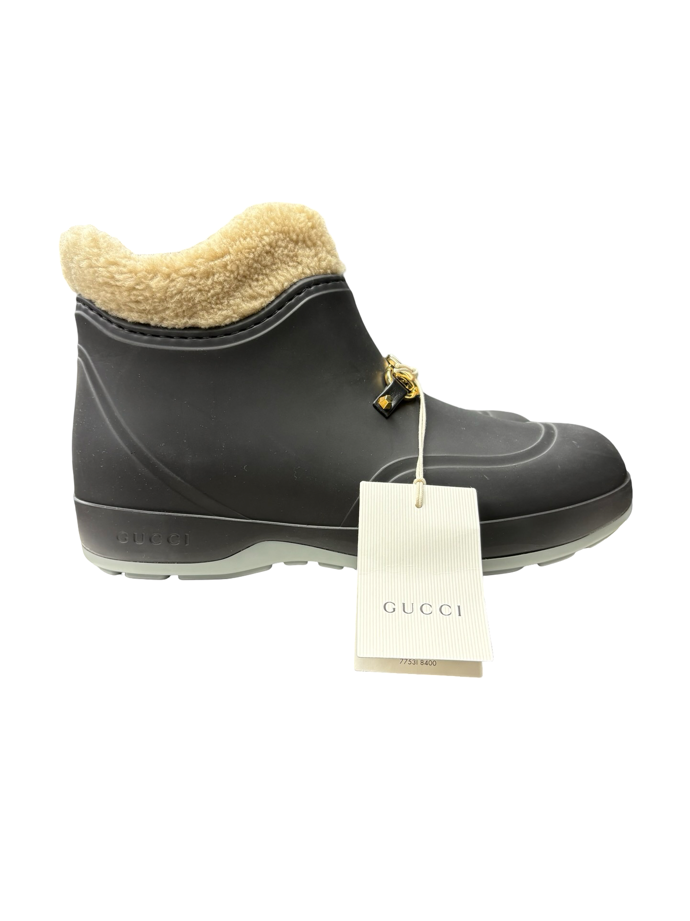 Gucci Rubber Horsebit Ankle Boots Black