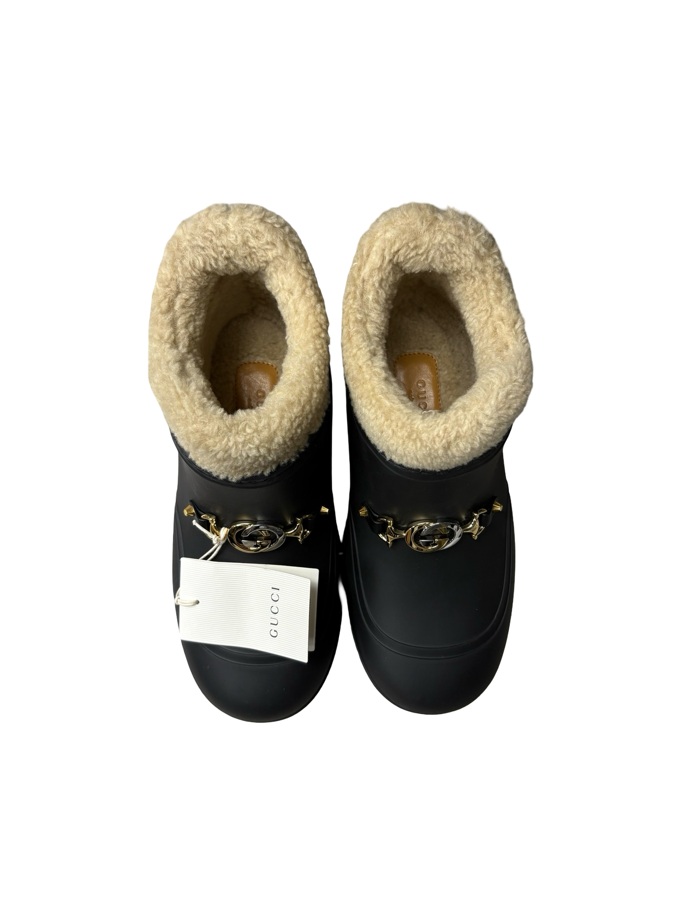 Gucci Rubber Horsebit Ankle Boots Black