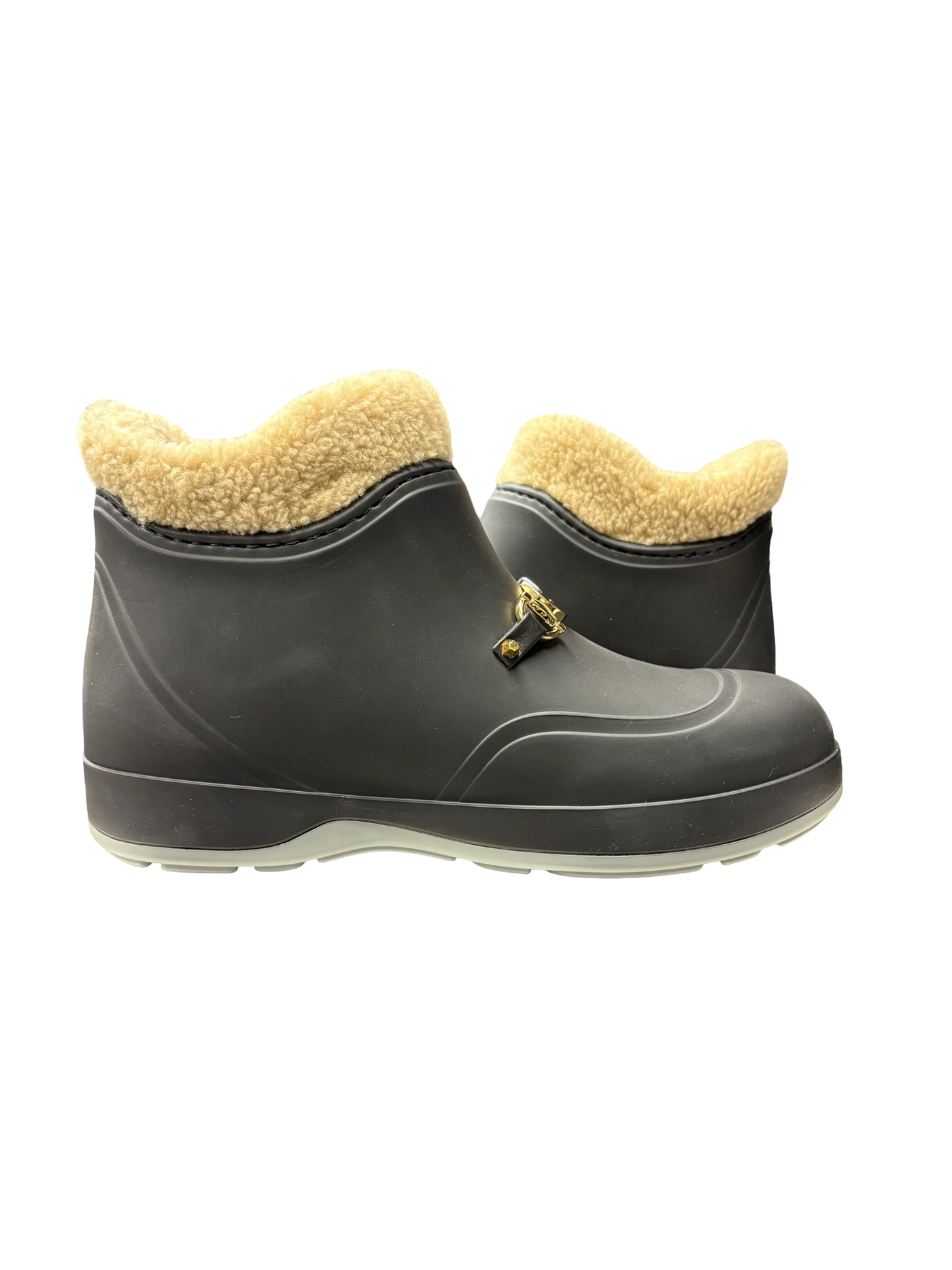 Gucci Rubber Horsebit Ankle Boots Black
