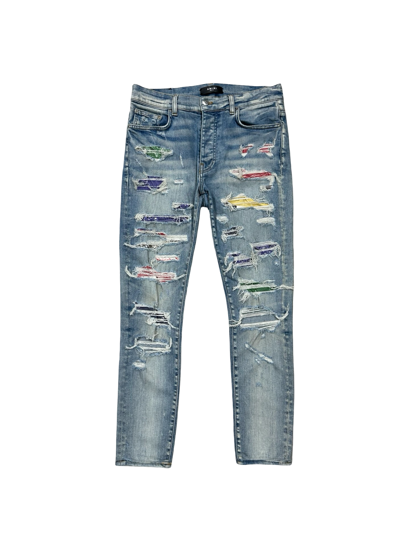 Amiri Thrasher Rainbow Patch Denim Jeans