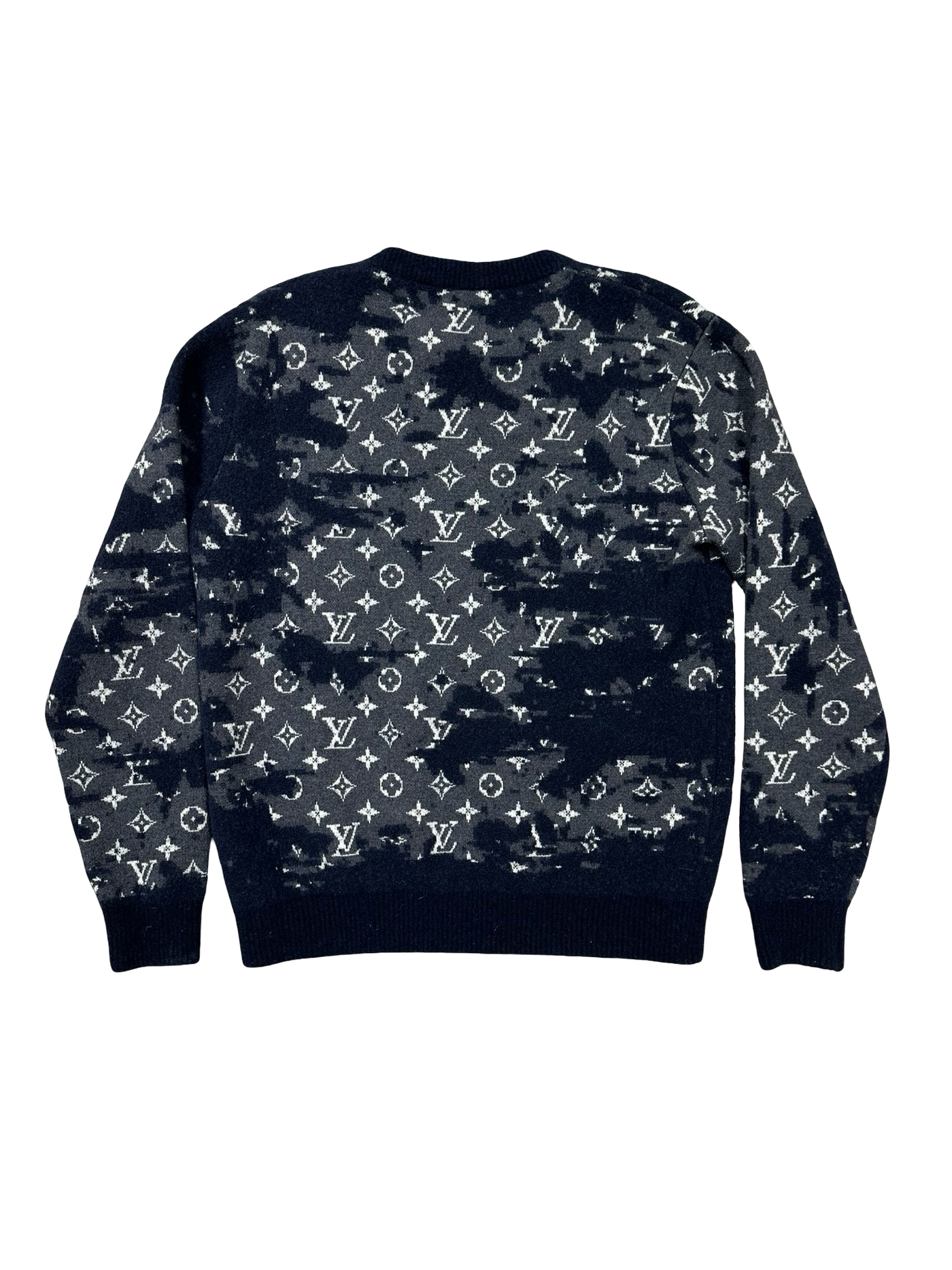 LV Distressed Flock Monogram Crewneck Pullover