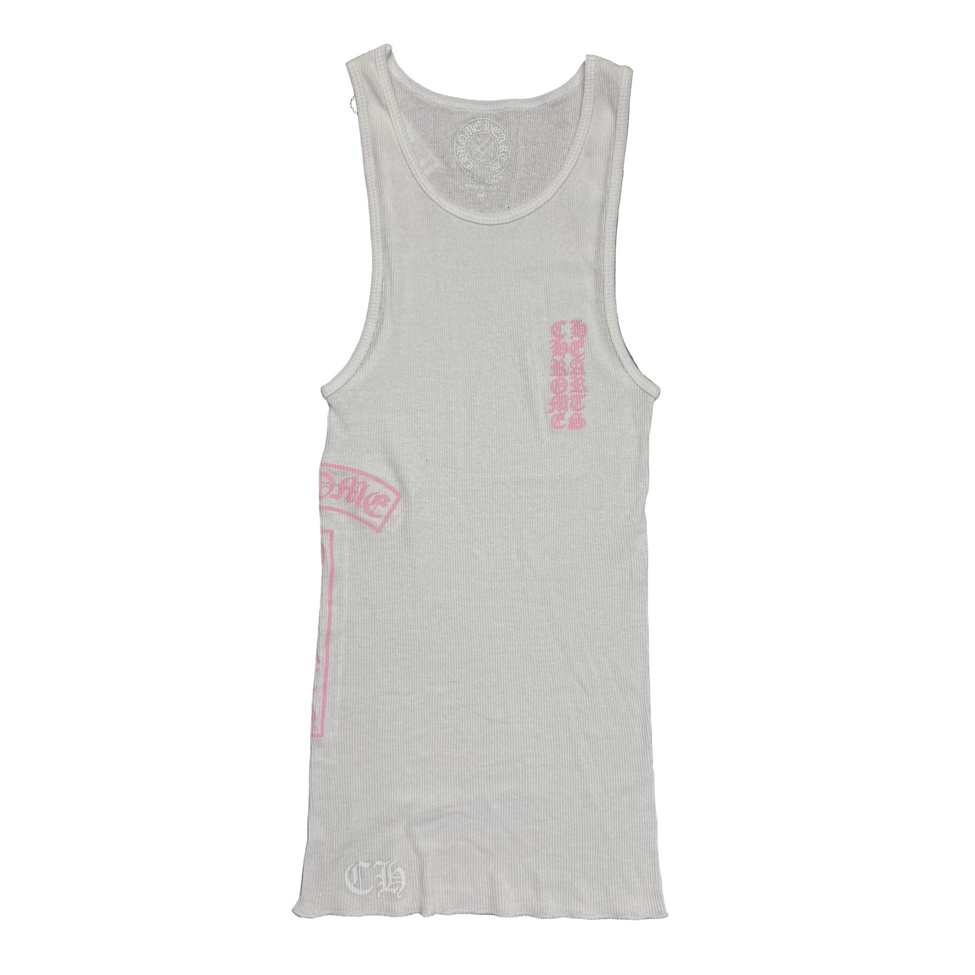 Chrome Hearts T Bar Rib Tank Top White Pink