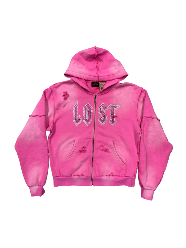 Lost Intricacy Pink Rhinestone Sweatsuit