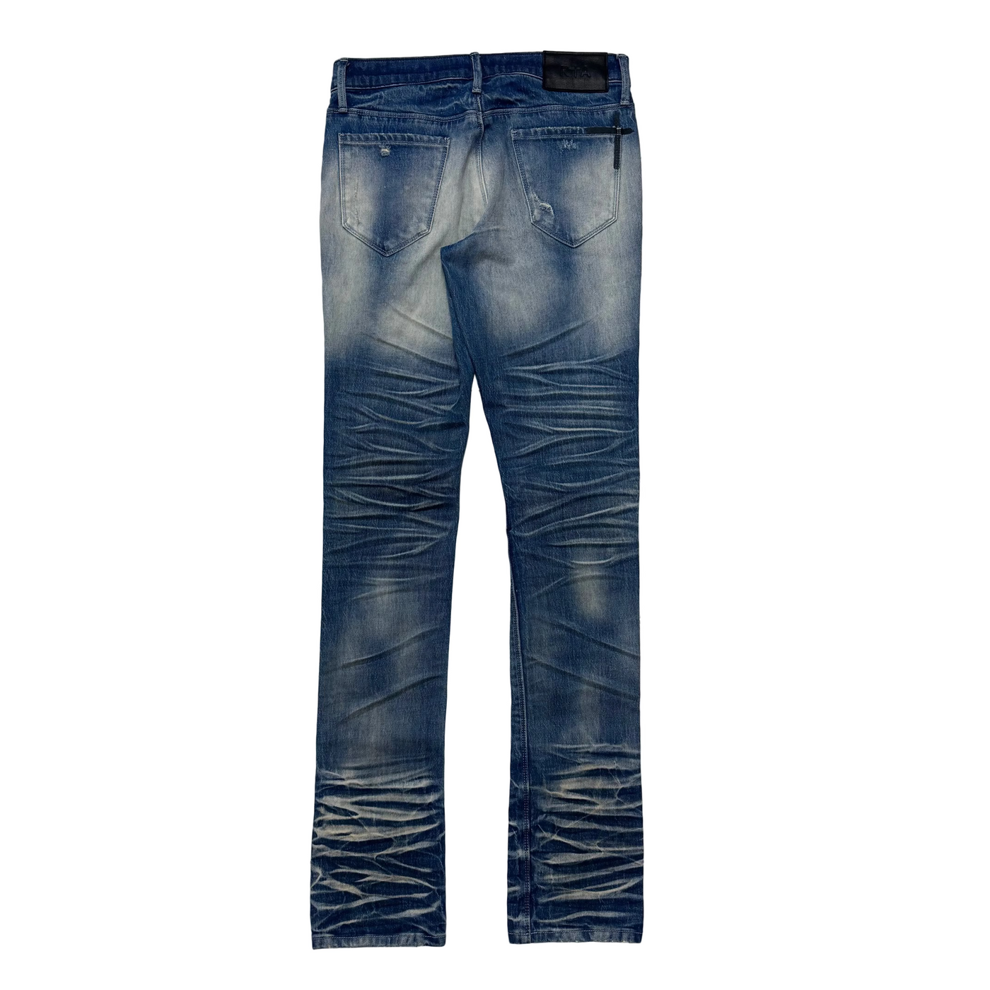 RTA Oliver Stacked Skinny Jeans Medium Blue Wash