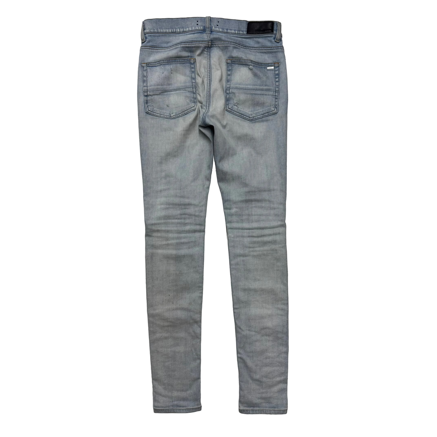 Amiri MX1 Camo Patch Jeans Light Blue Wash