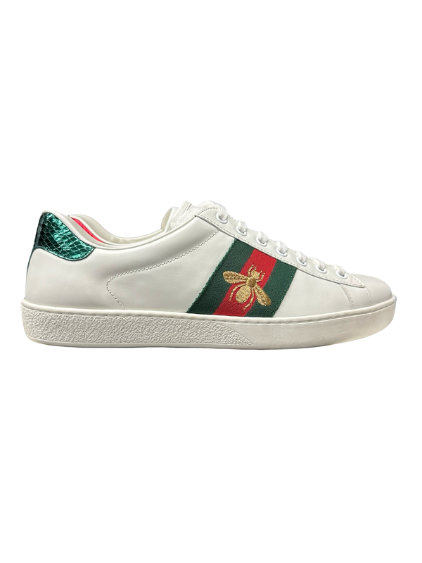 Gucci White Ace Embroidered Bee