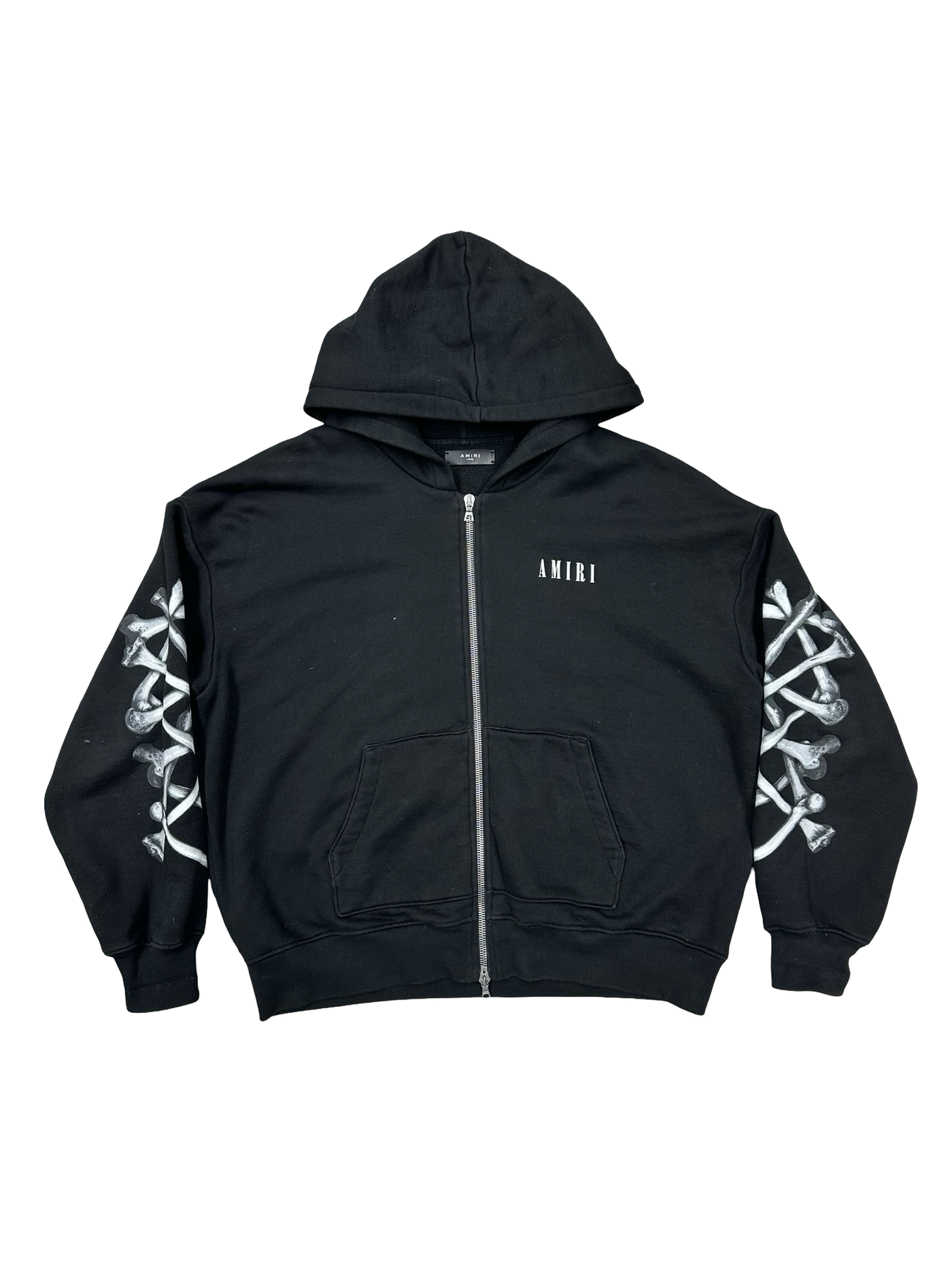 Amiri Bones Zipup Hoodie Black