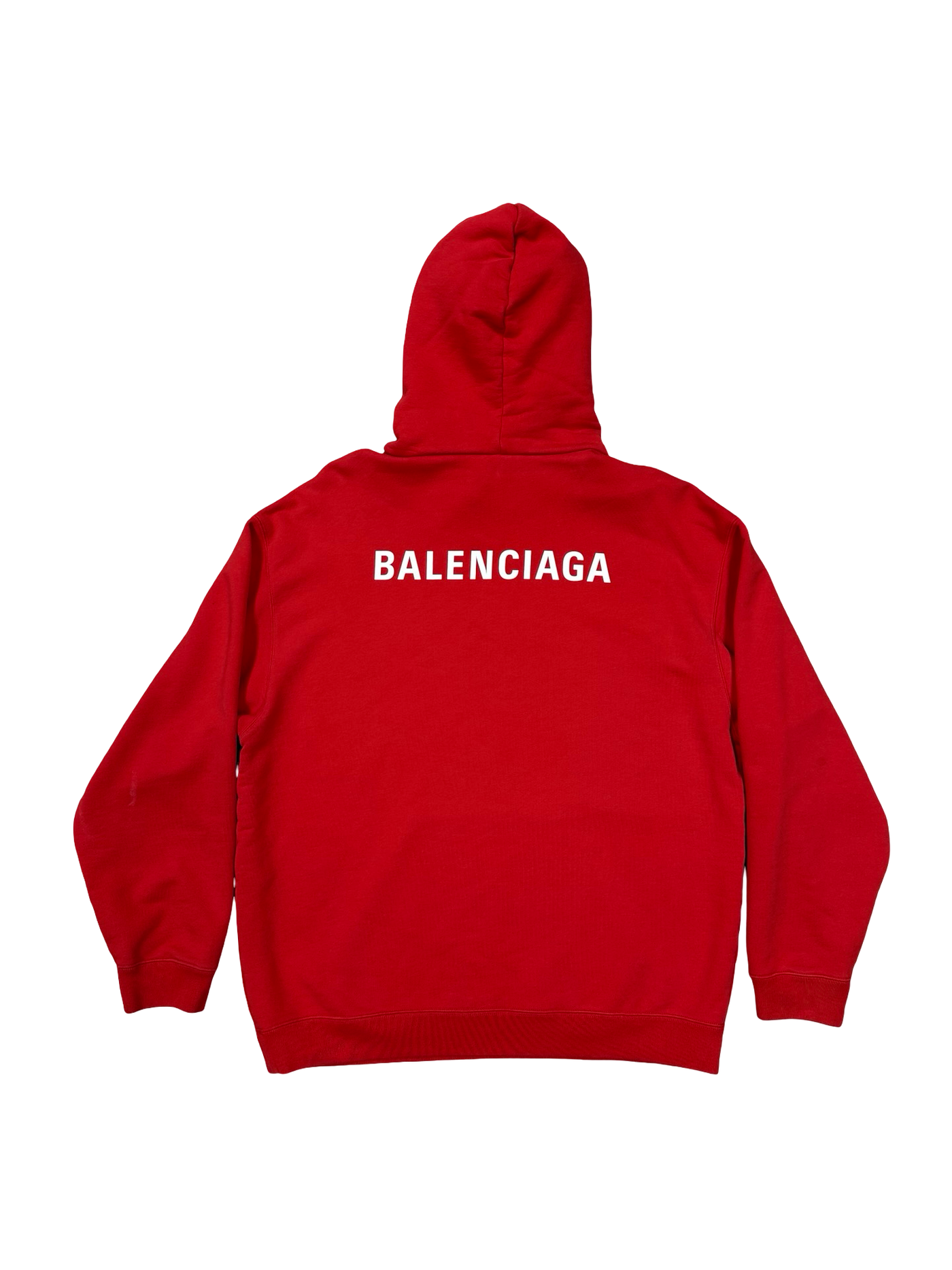 Balenciaga Front & rear Logo Hoodie Red