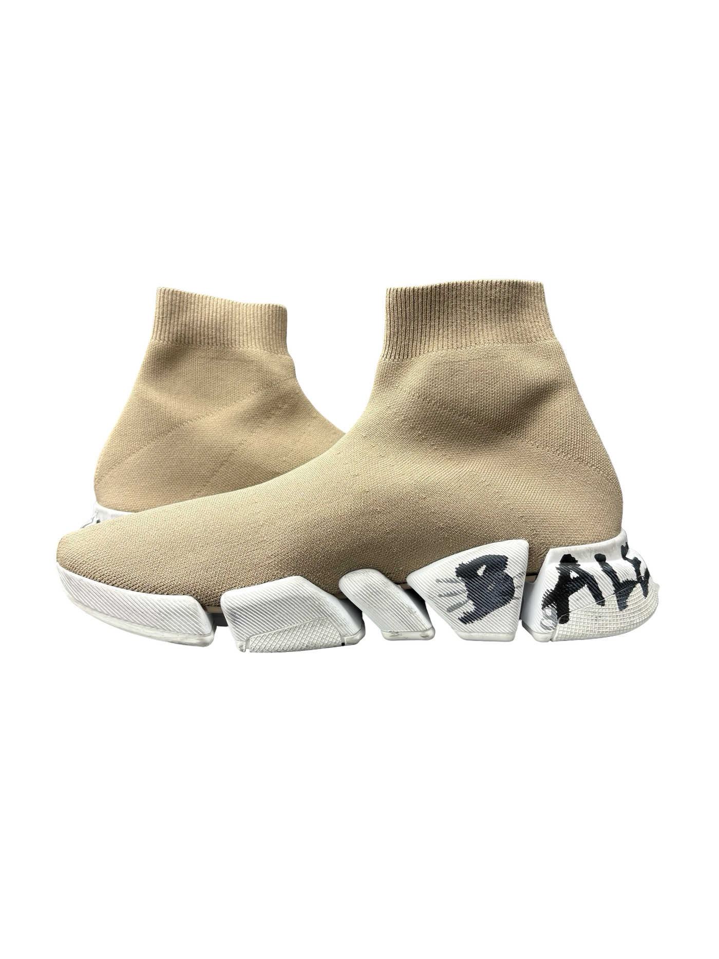 Balenciaga Speed 2.0 Graffiti Sneakers Beige