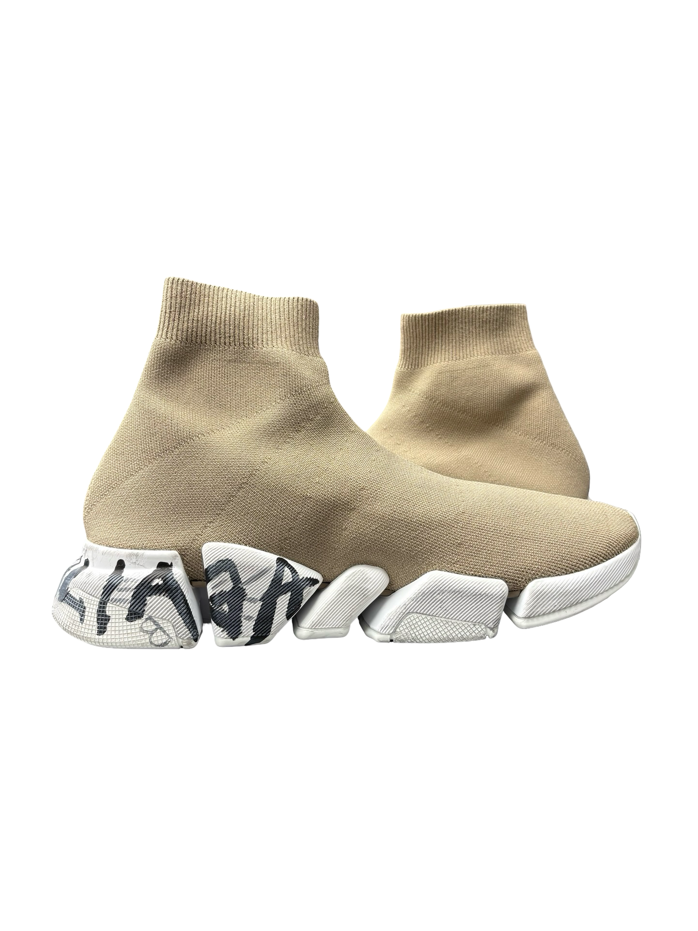 Balenciaga Speed 2.0 Graffiti Sneakers Beige