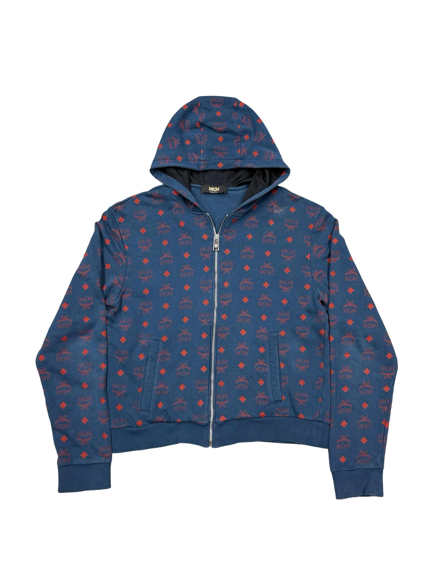 MCM Full Zip Cotton Hoodie Deep Blue Sea