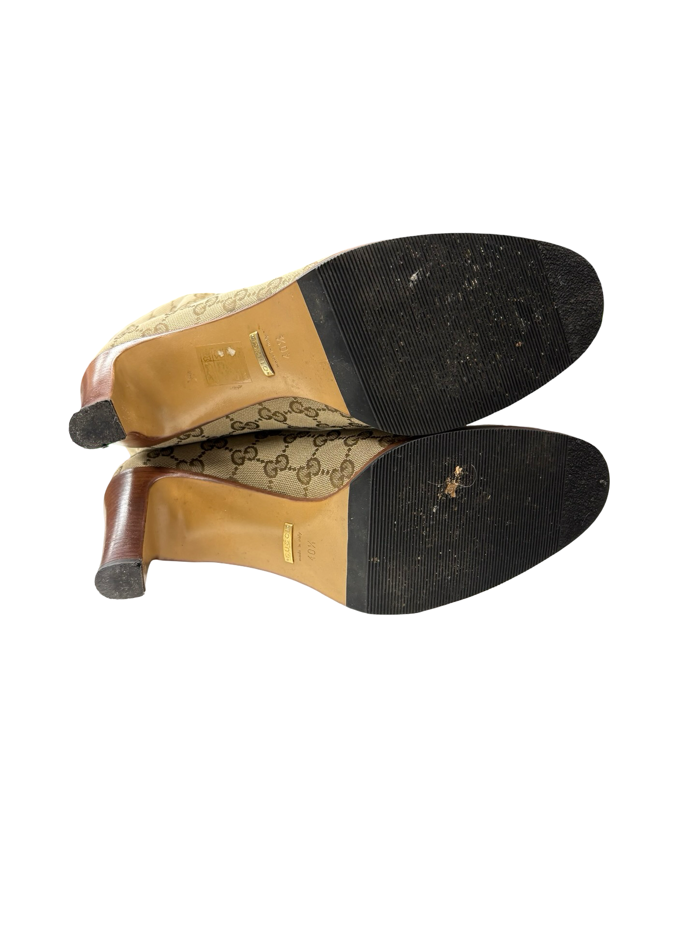 Gucci Monogram Lisa Knee-High Canvas Boots