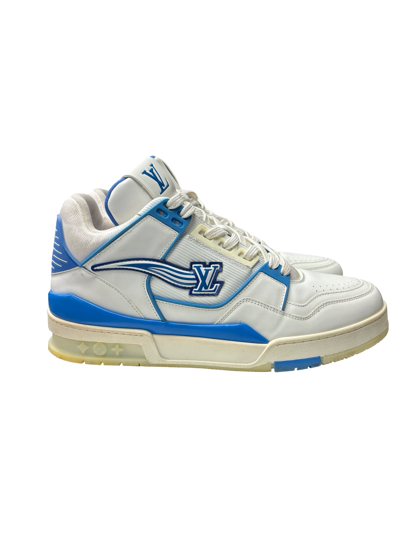 LV Men's Trainer Sneakers White Blue