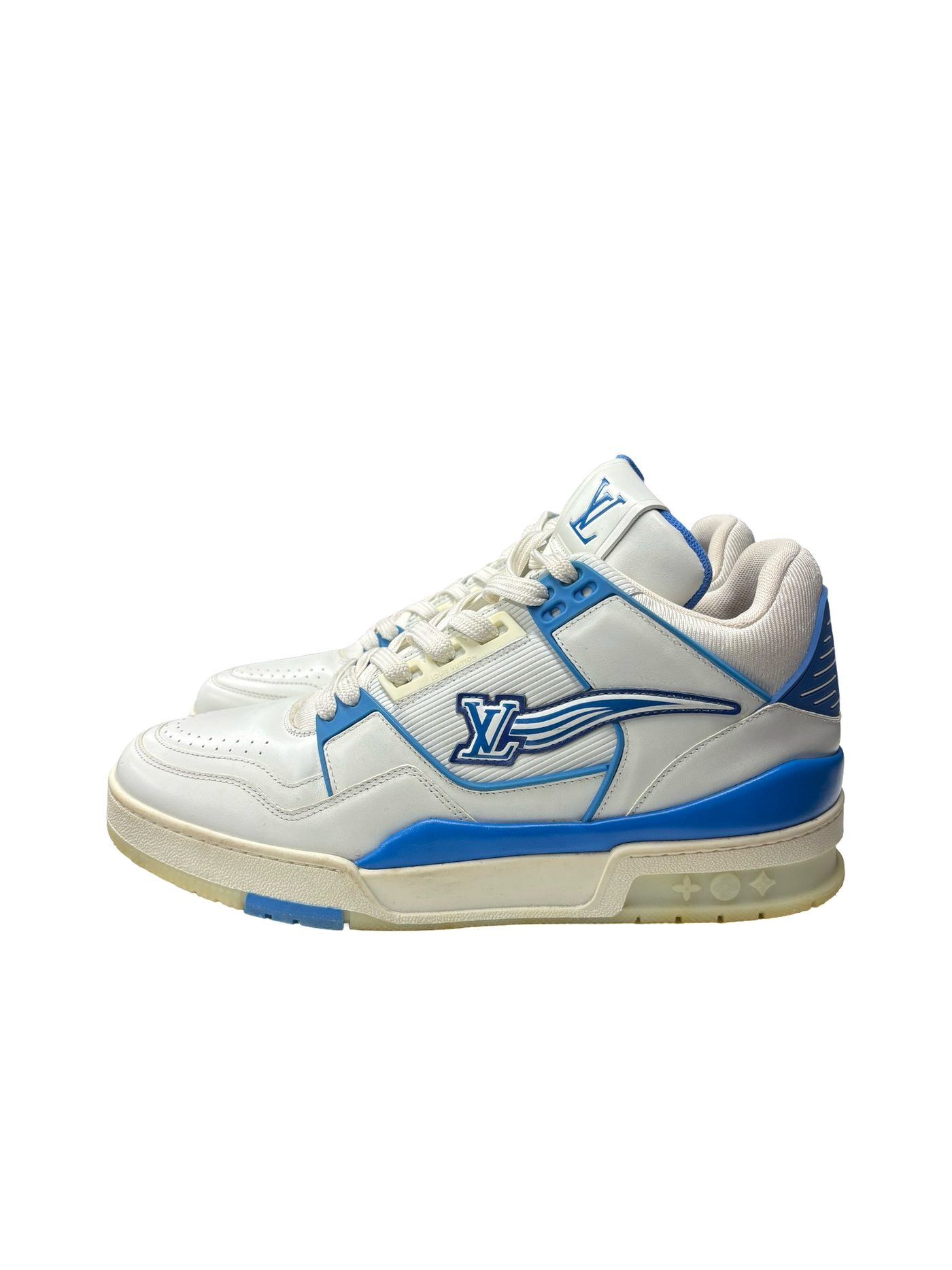 LV Men's Trainer Sneakers White Blue