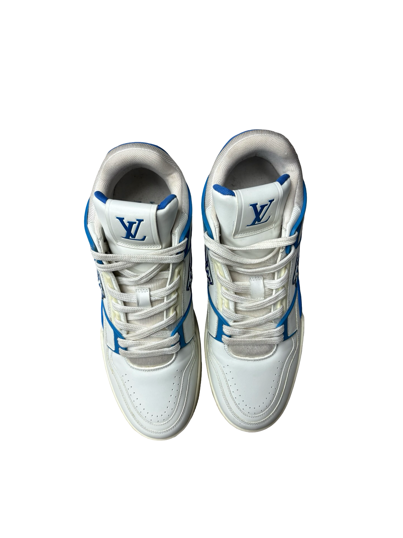 LV Men's Trainer Sneakers White Blue