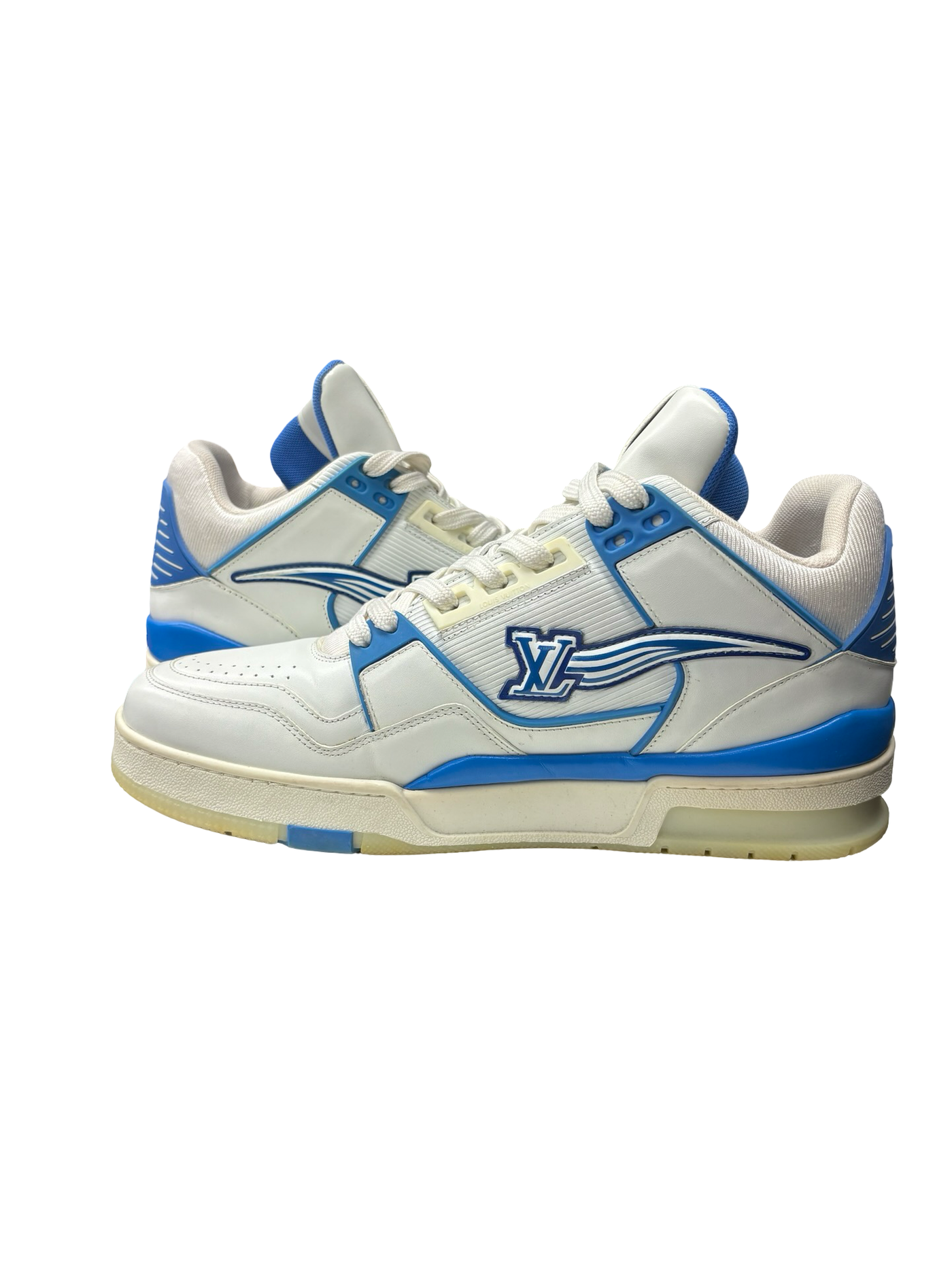 LV Men's Trainer Sneakers White Blue