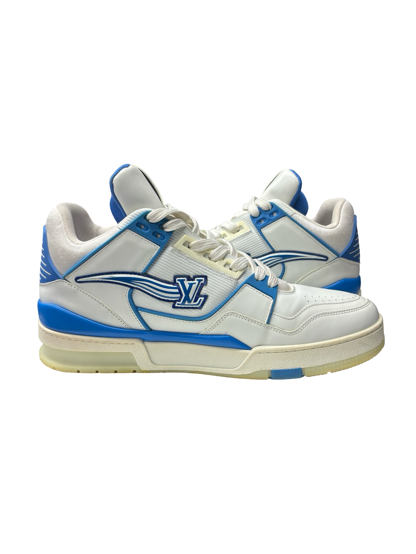 LV Men's Trainer Sneakers White Blue