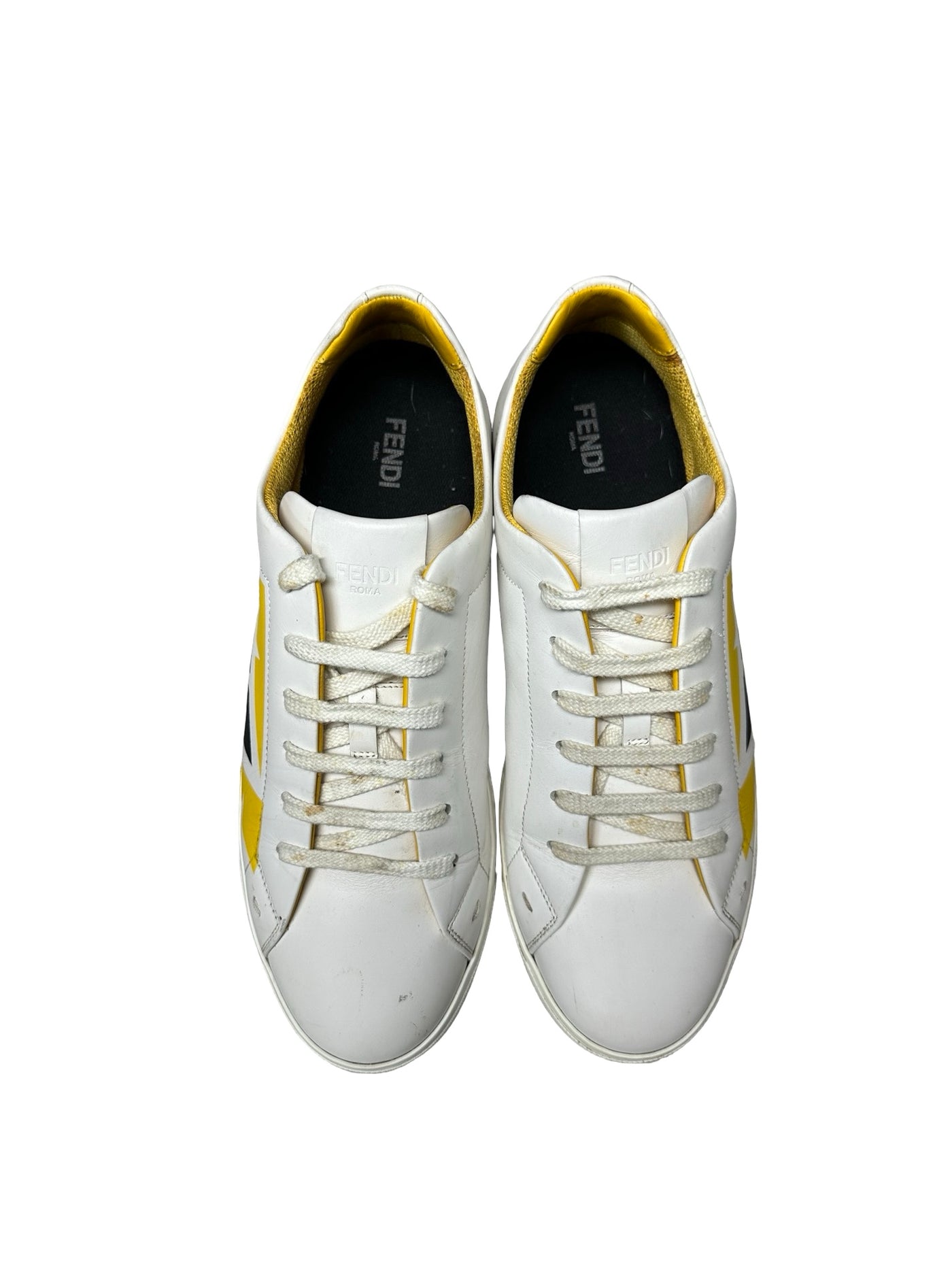 Fendi Mens Bug Eyes Leather Sneakers