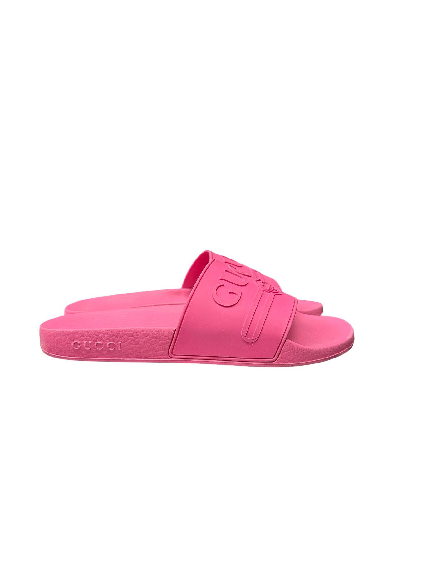 Gucci Pink Rubber Slides