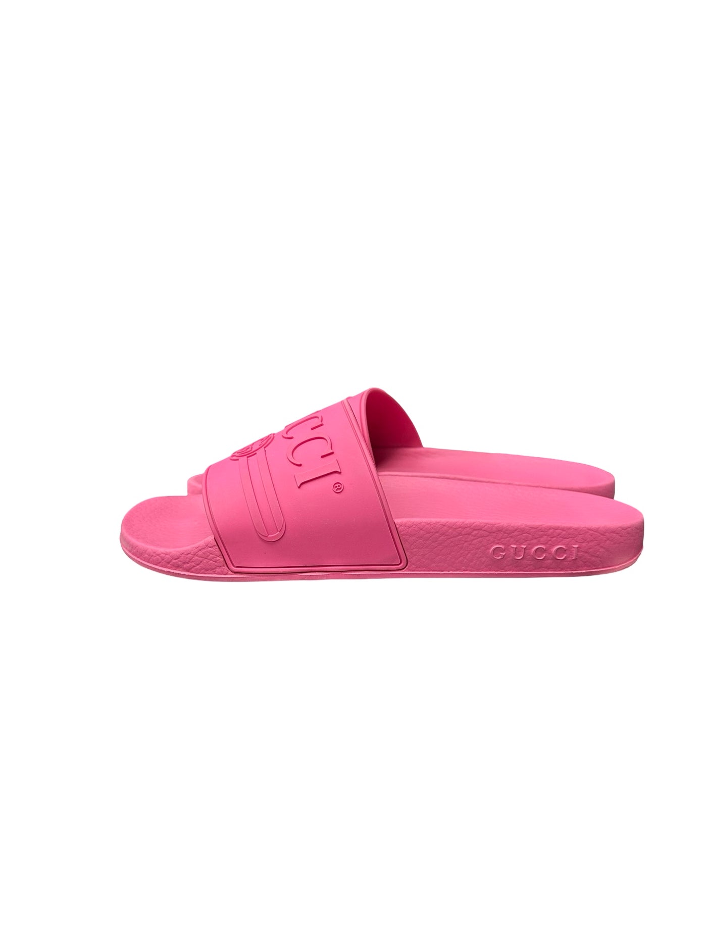 Gucci Pink Rubber Slides