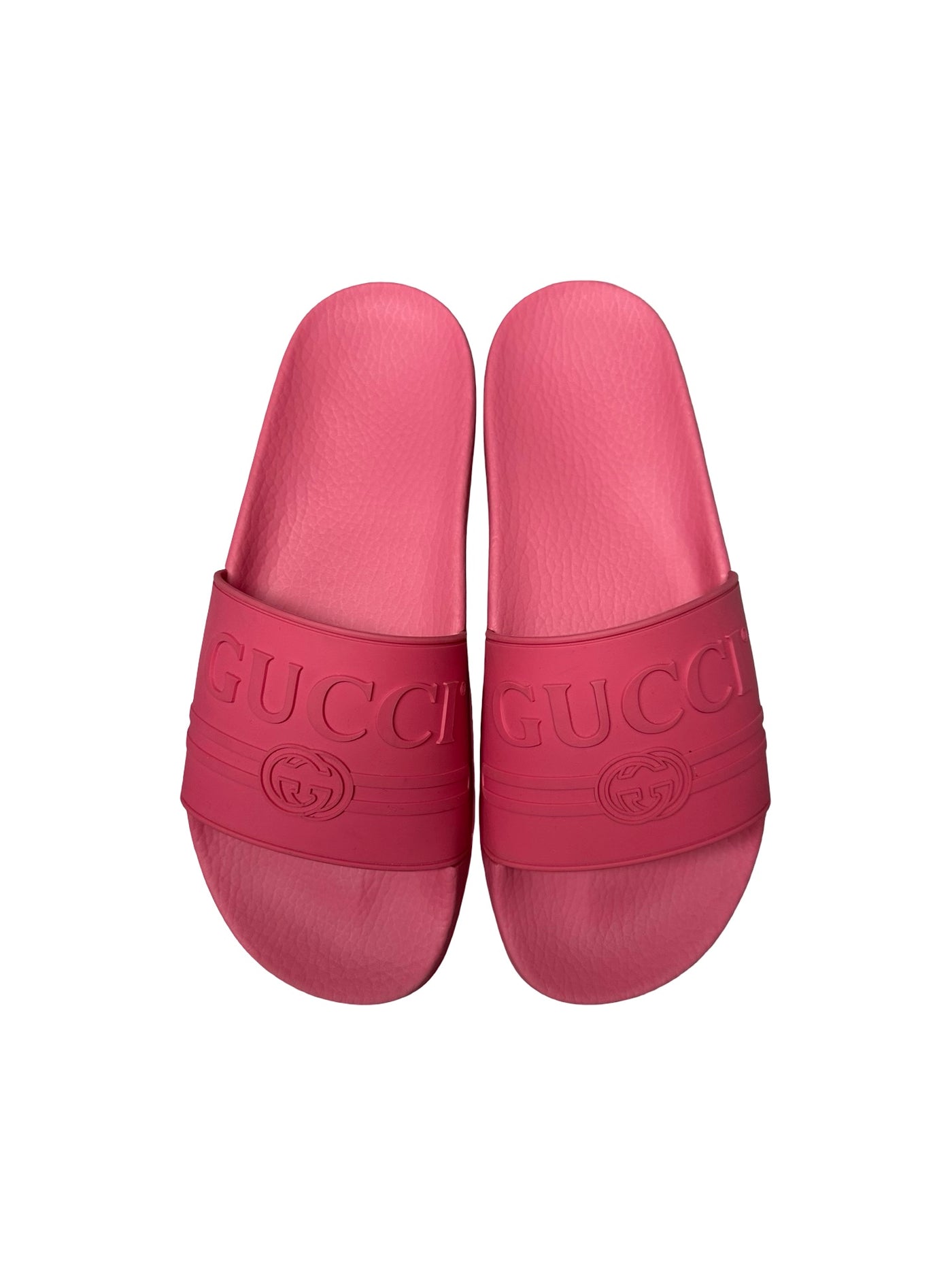 Gucci Pink Rubber Slides
