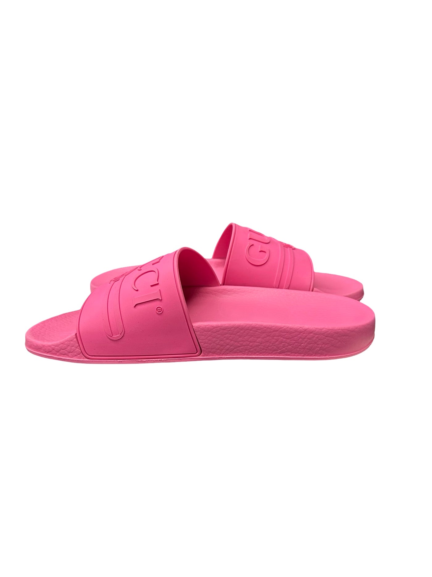 Gucci Pink Rubber Slides