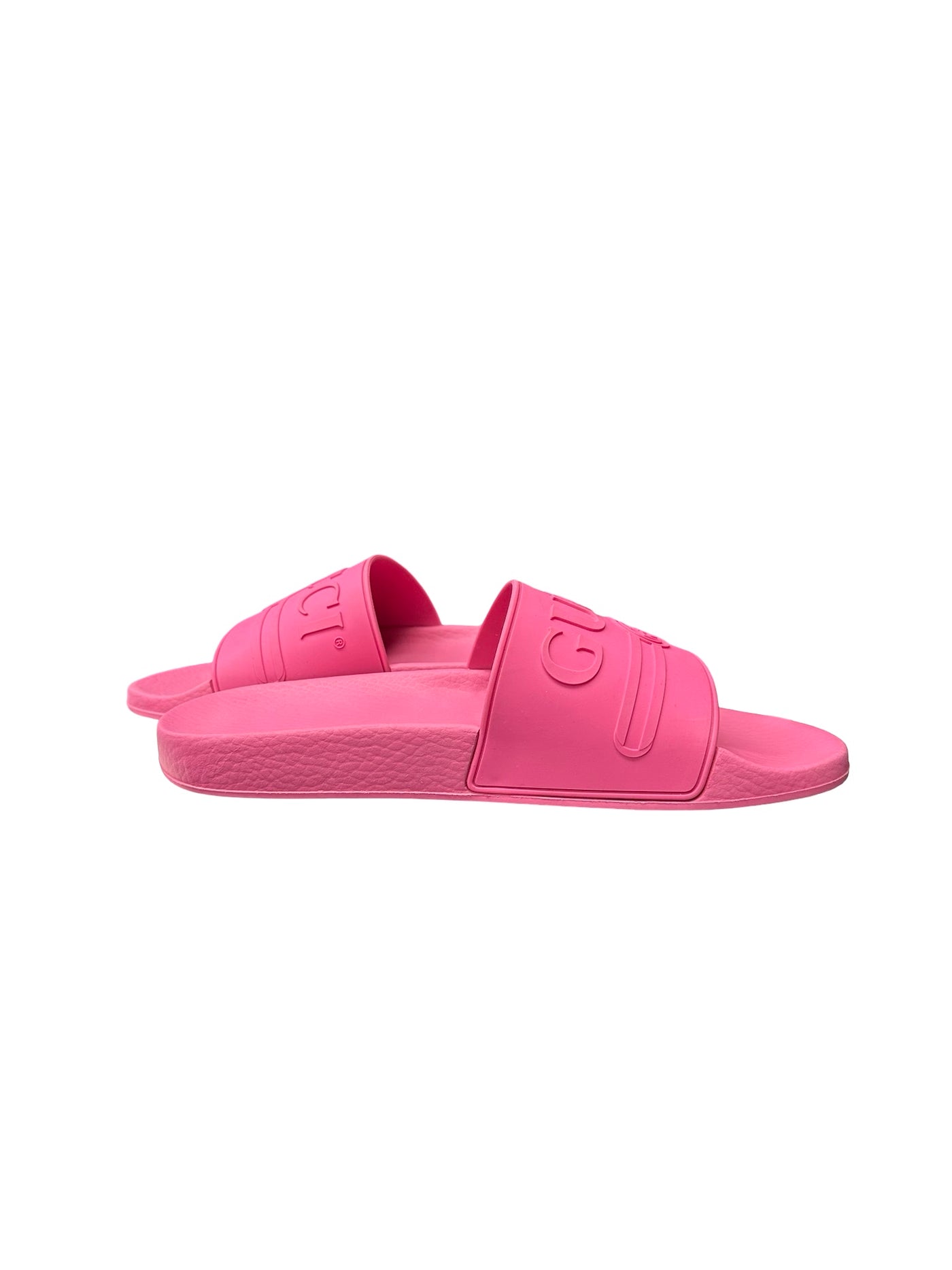 Gucci Pink Rubber Slides