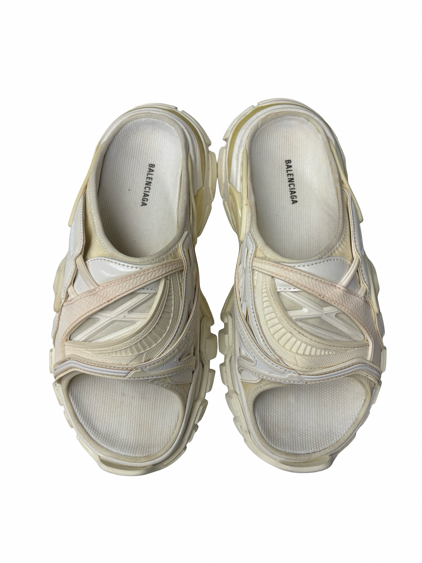 Balenciaga Track Slides White