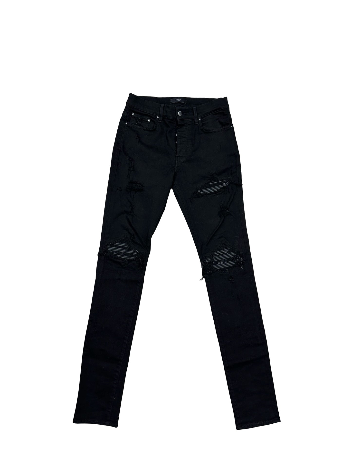 Amiri MX1 Distressed Skinny Jeans Black