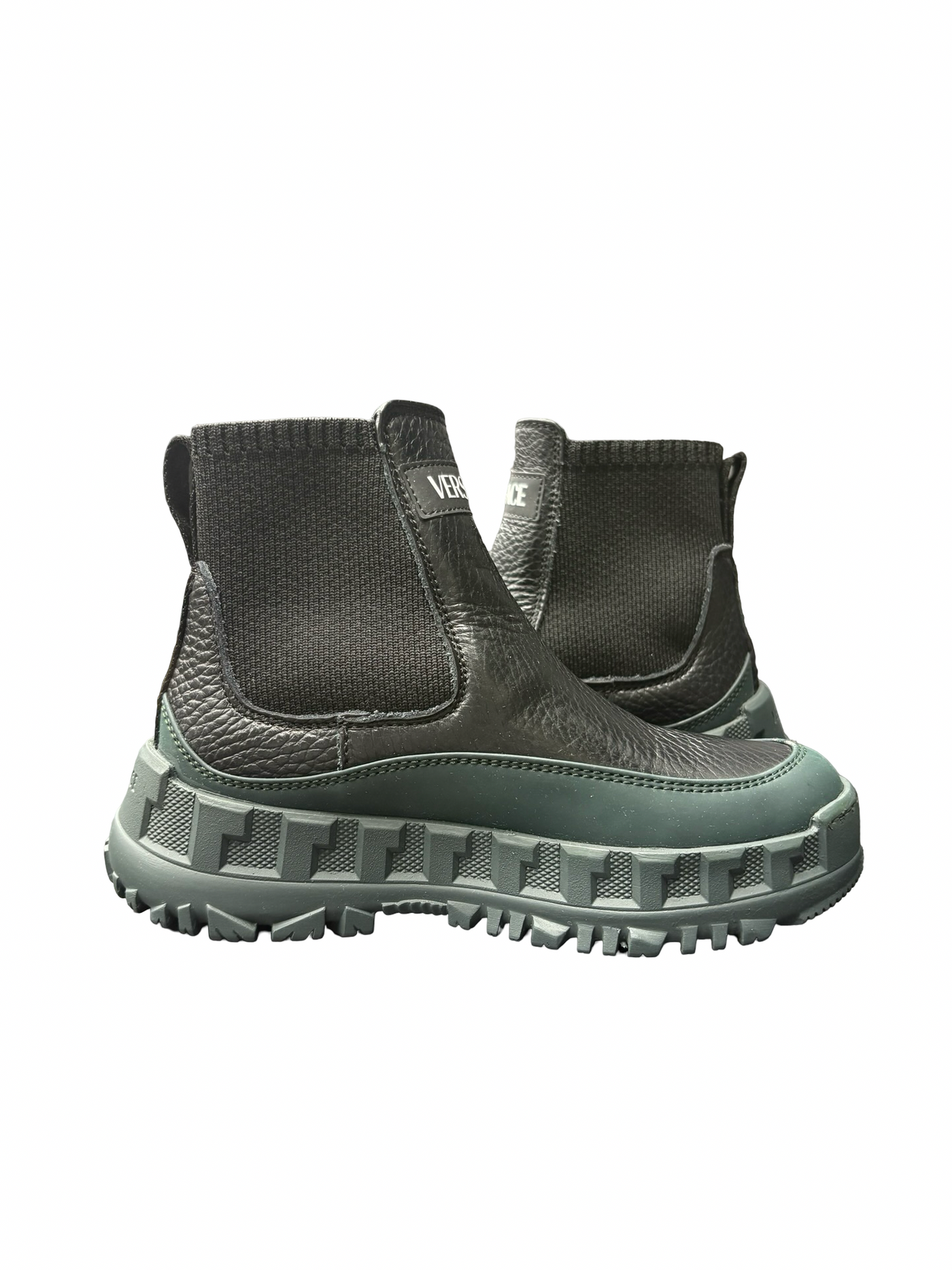 Versace Youth Boots Black Green