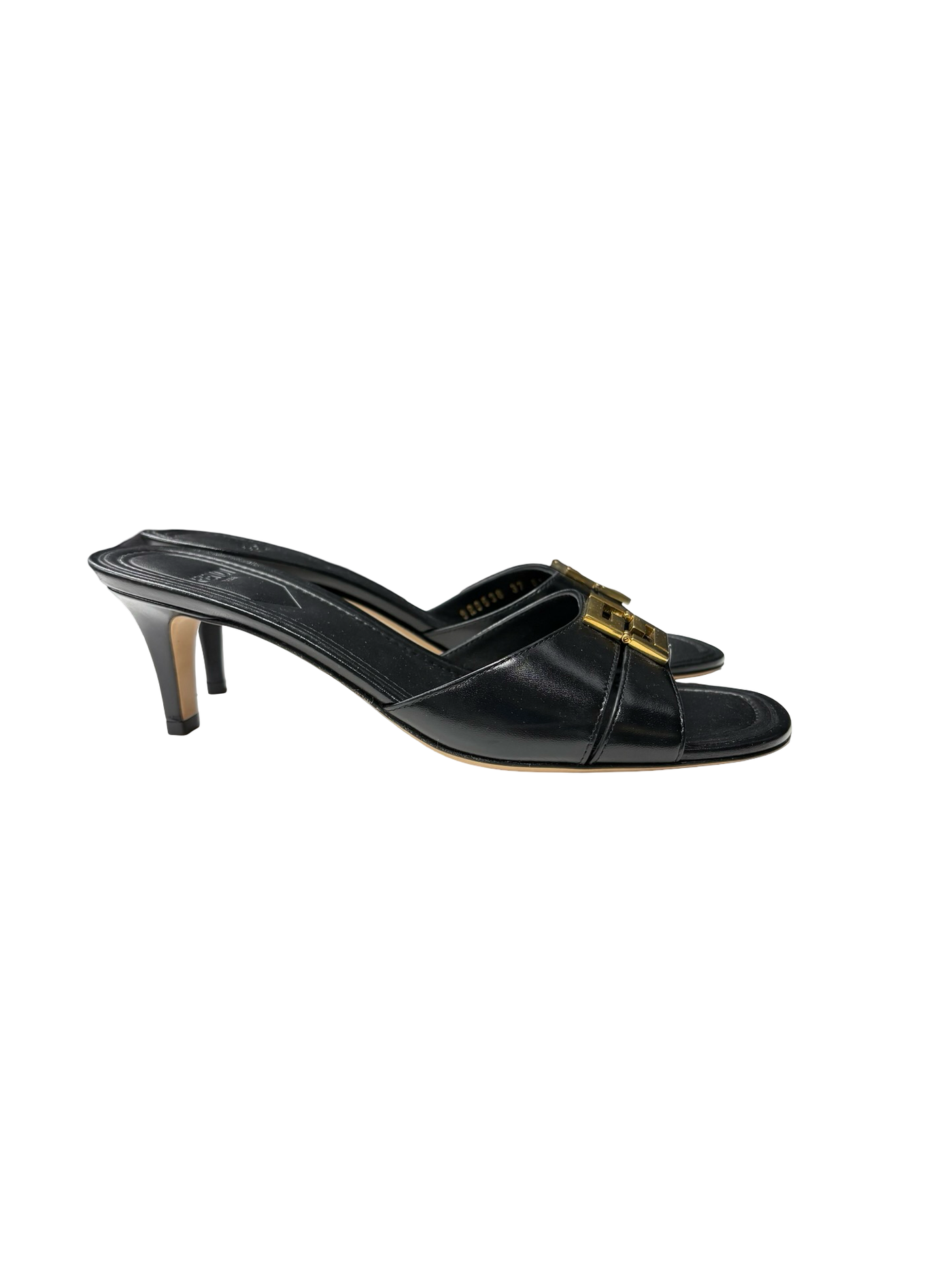 Fendi FFold Leather Mules Black